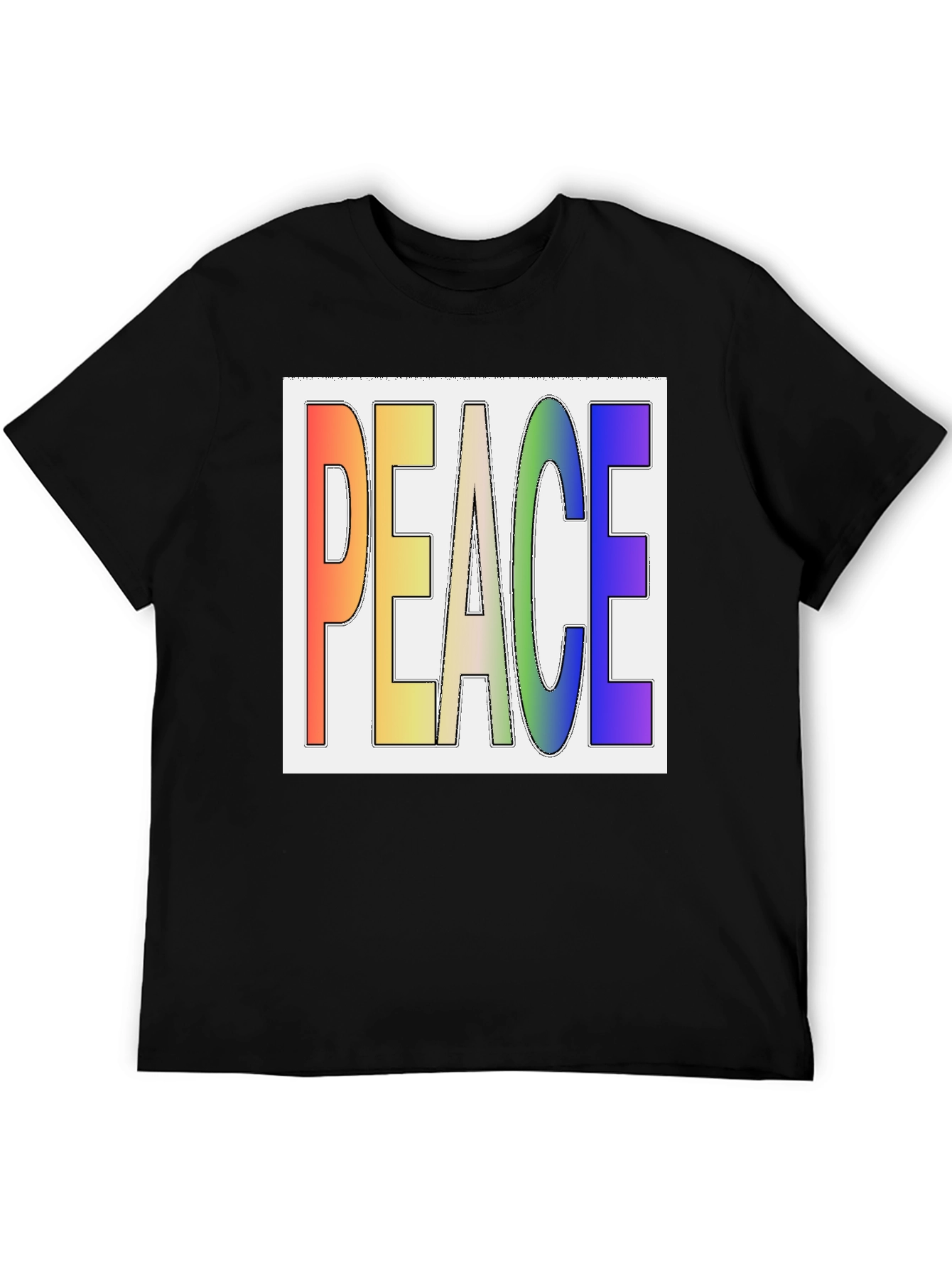Black Peace Rainbow T-Shirt - Stylish Graphic Tee view 5
