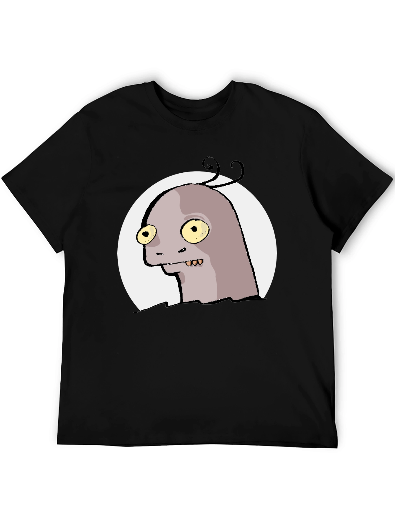 Black Funny Monster Graphic Tee - Black T-Shirt view 5