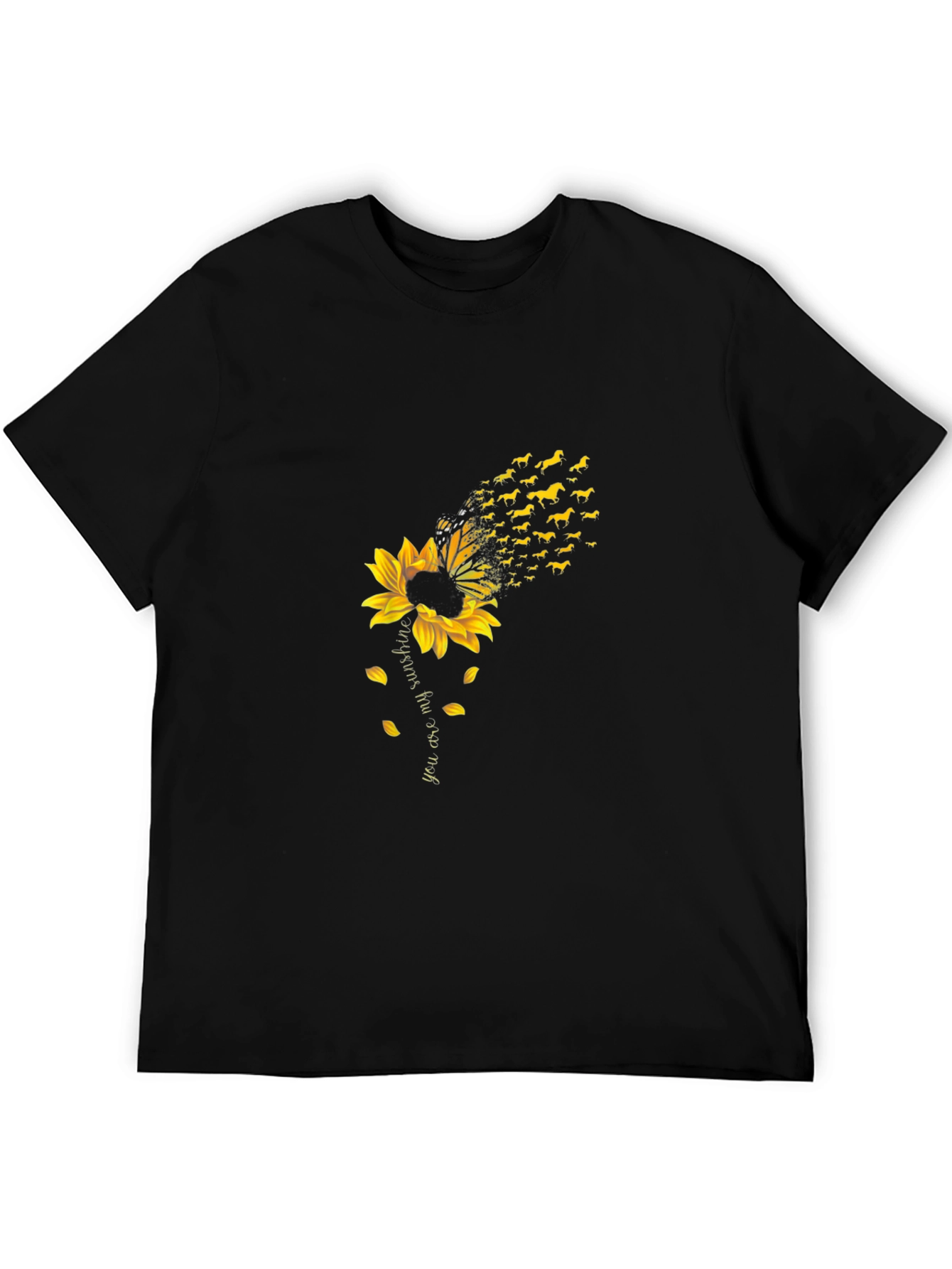 Black Sunflower Dachshund T-Shirt - You are My Sunshine view 5