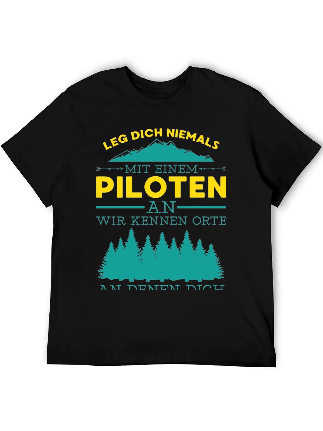 Black Pilot T-Shirt: Leg Dich Niemals An view 5