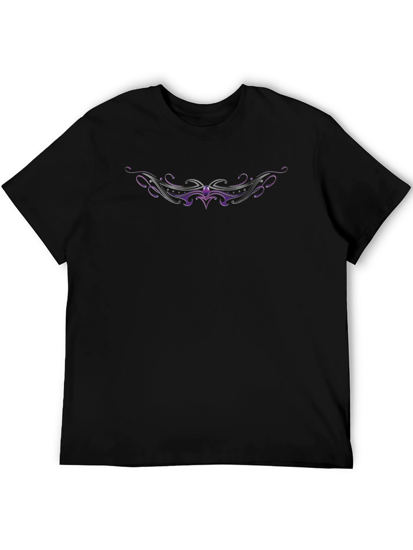 Men's Black T-Shirt with Graphic Design - 5