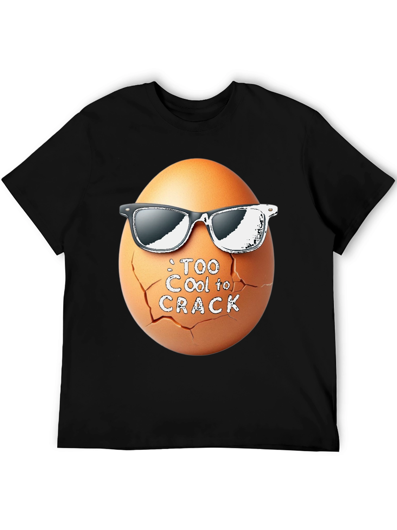 Black Too Cool To Crack T-Shirt Funny Egg with Shades view 5