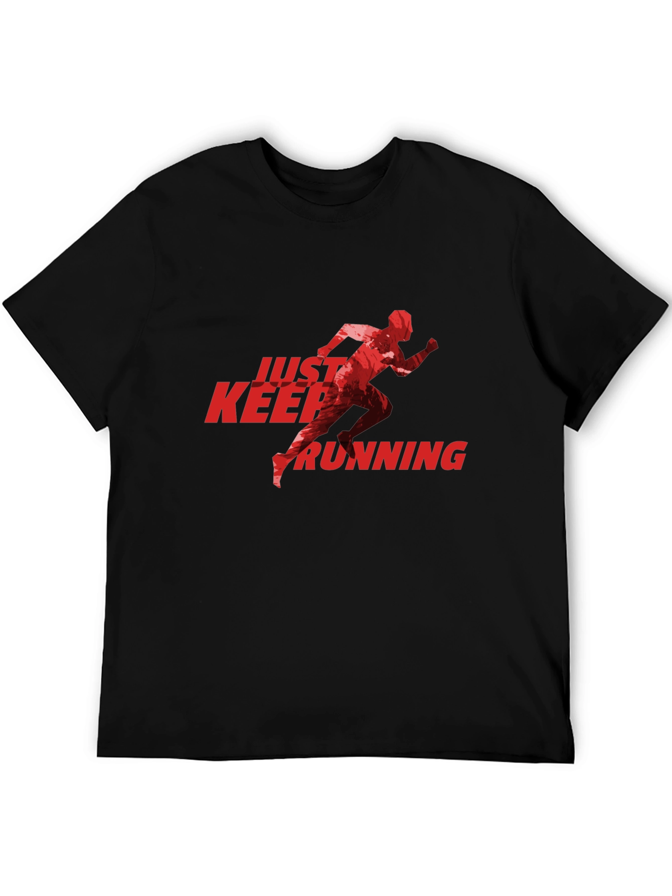 Black Just Keep Running Graphic Tee - Black view 5