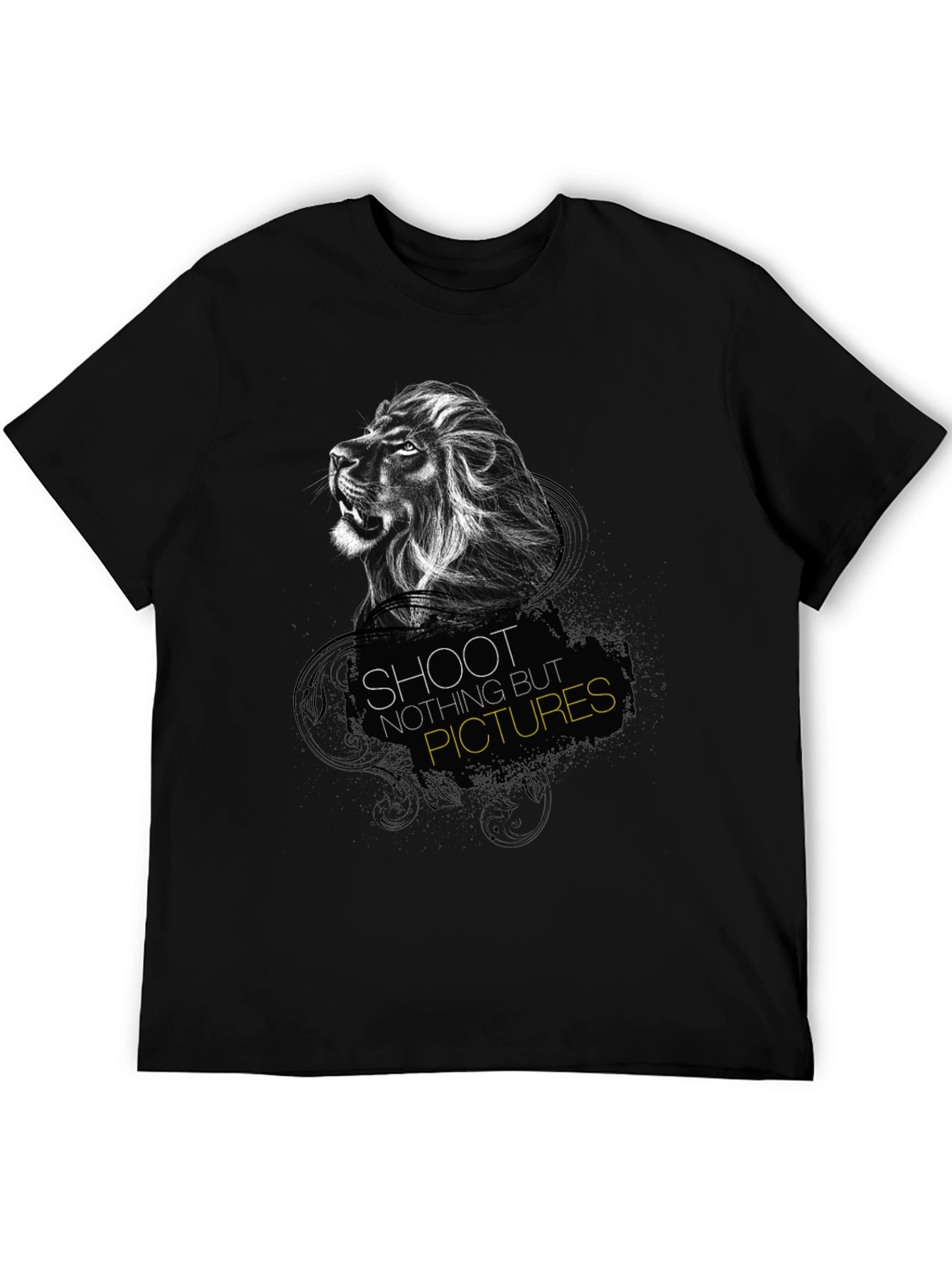 Black Lion Graphic Print Black T-Shirt - "Shoot Nothing But Pictures" view 5