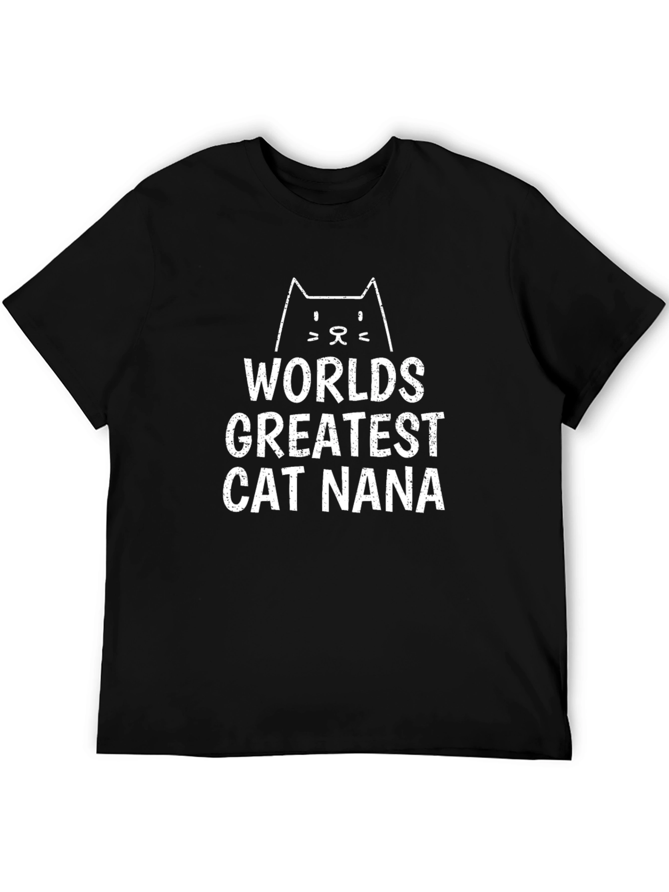 Black World's Greatest Cat Nana Black T-Shirt view 5