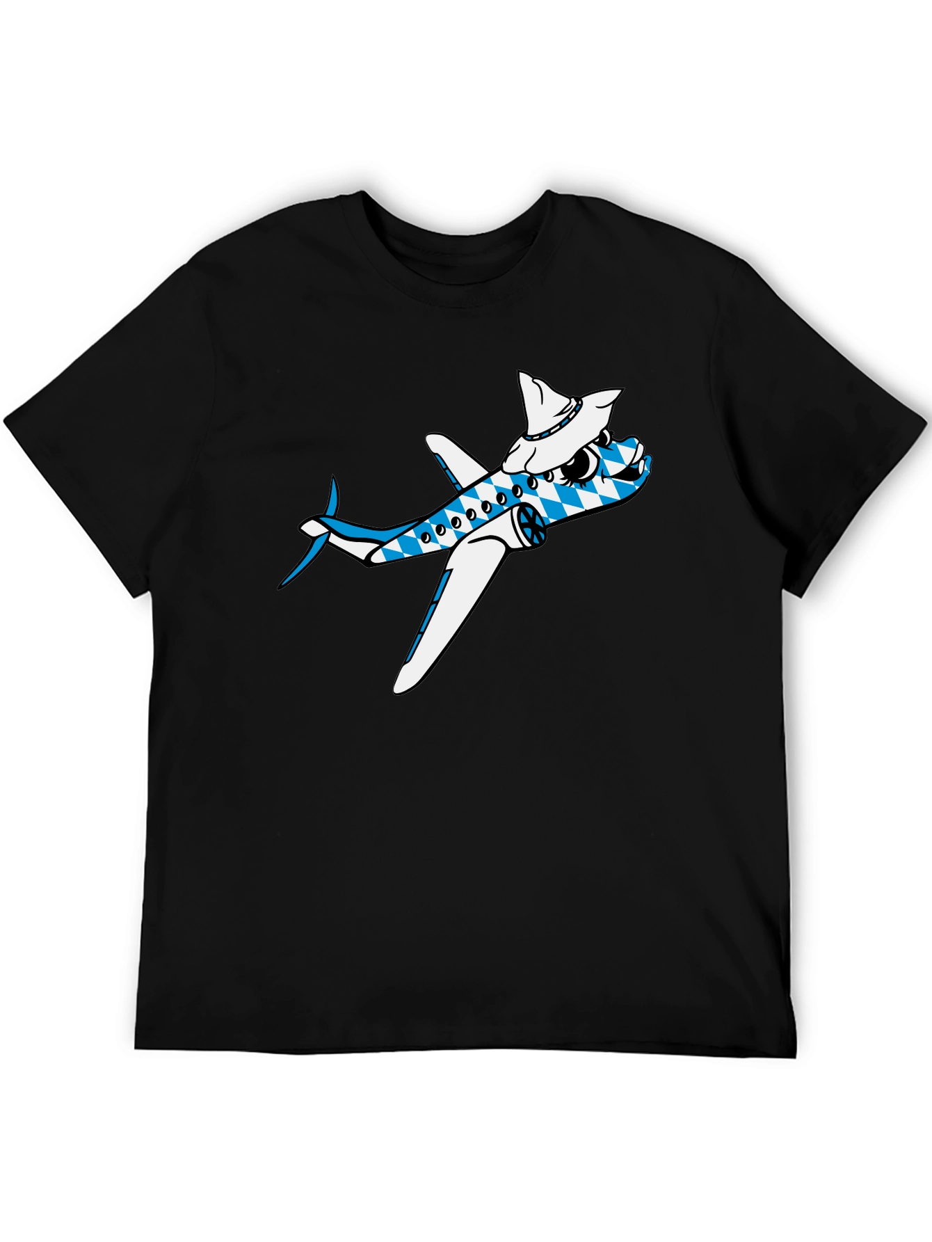 Black Cartoon Airplane Tee view 5