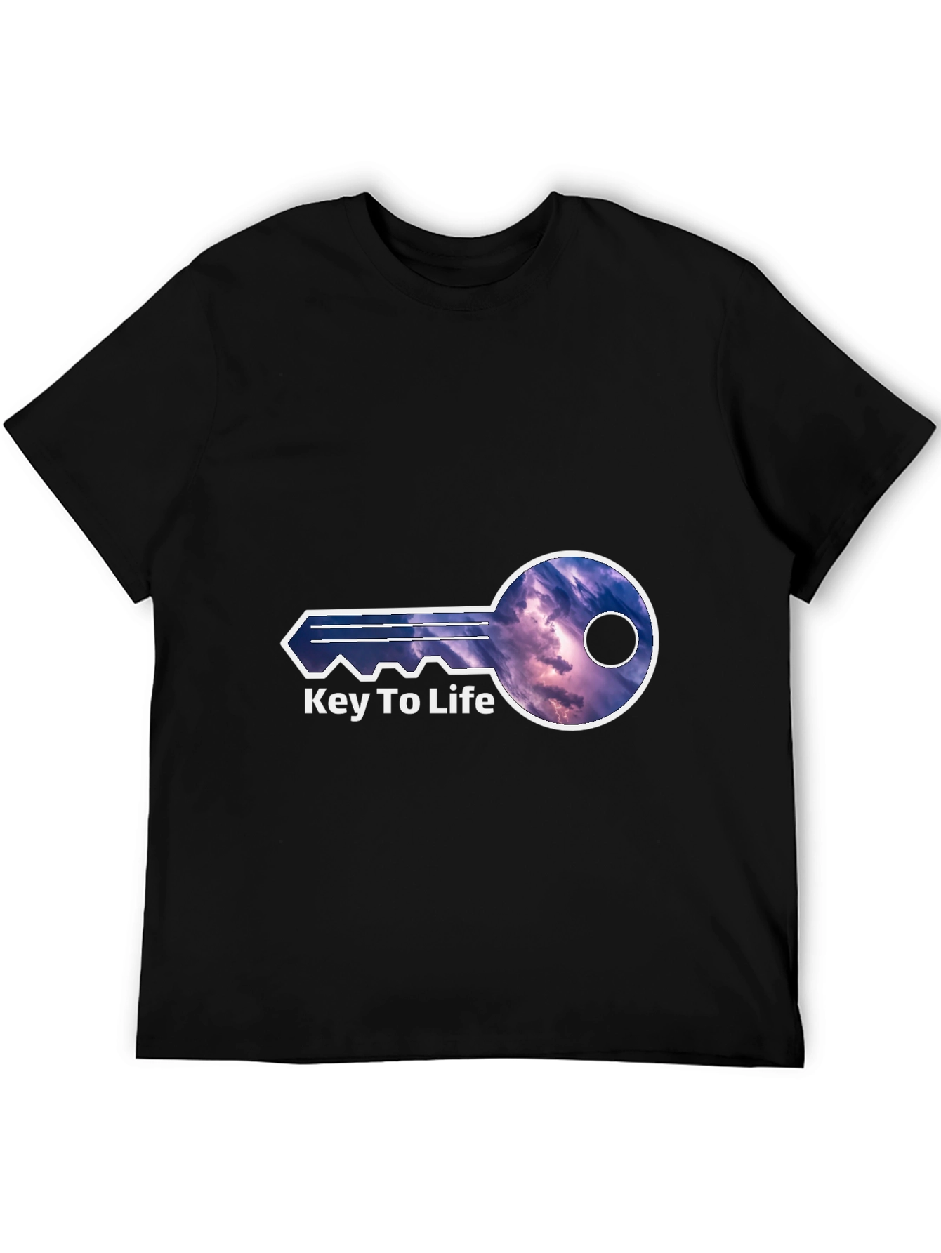 Black Key To Life Graphic Tee - Unique Design view 5