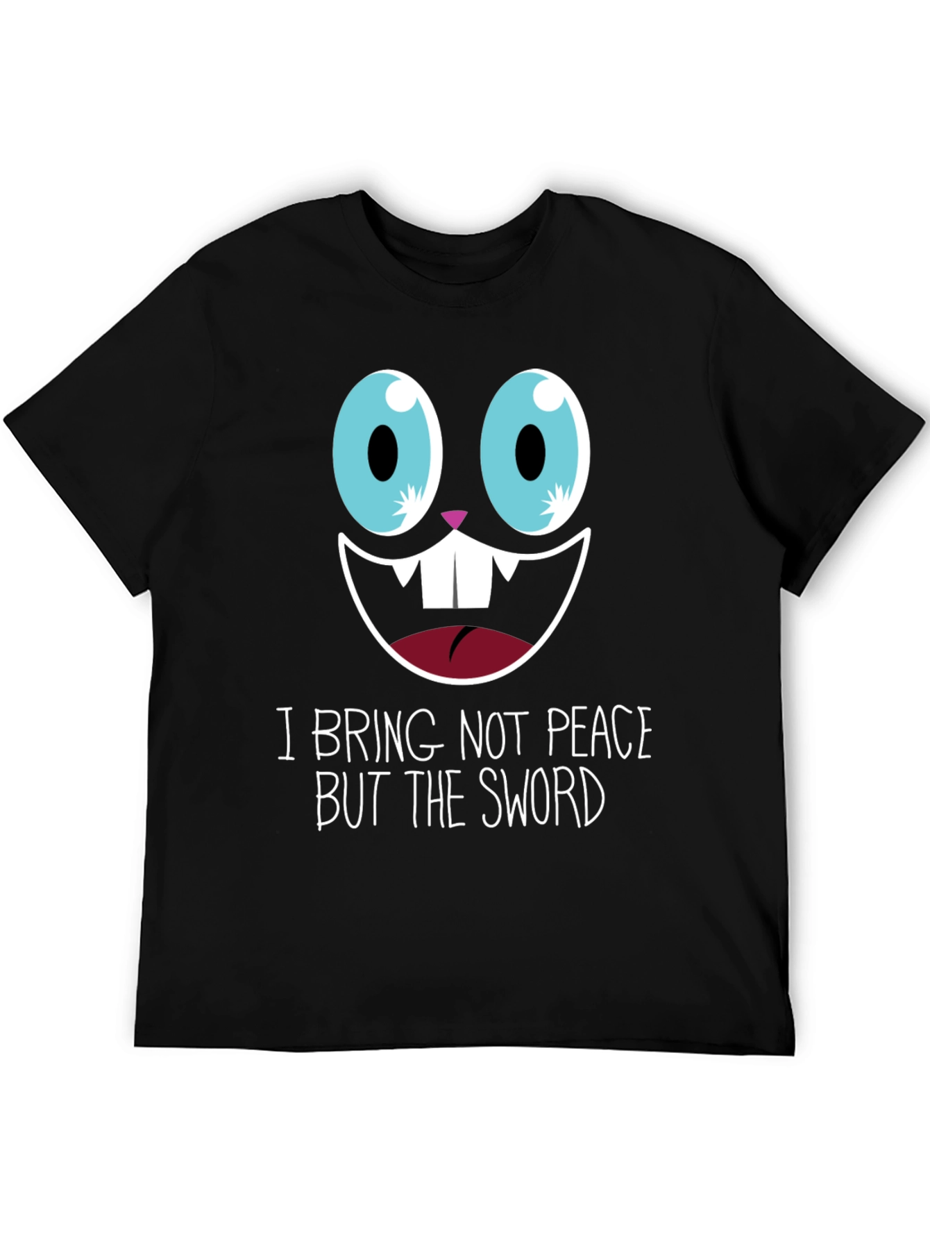 Black Funny Graphic Tee - "I Bring Not Peace But The Sword" view 5
