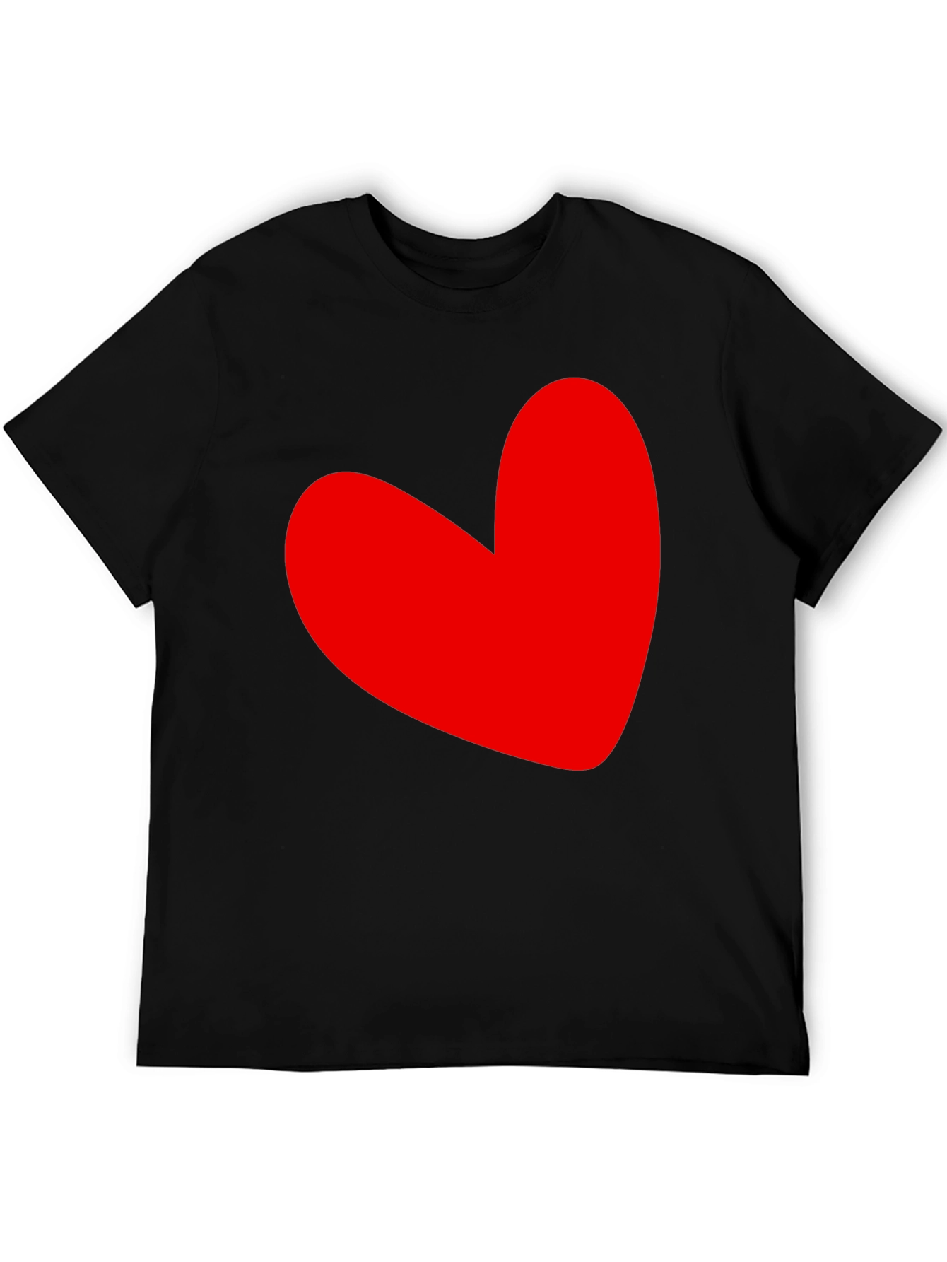 Black Red Heart Graphic Black T-Shirt view 5