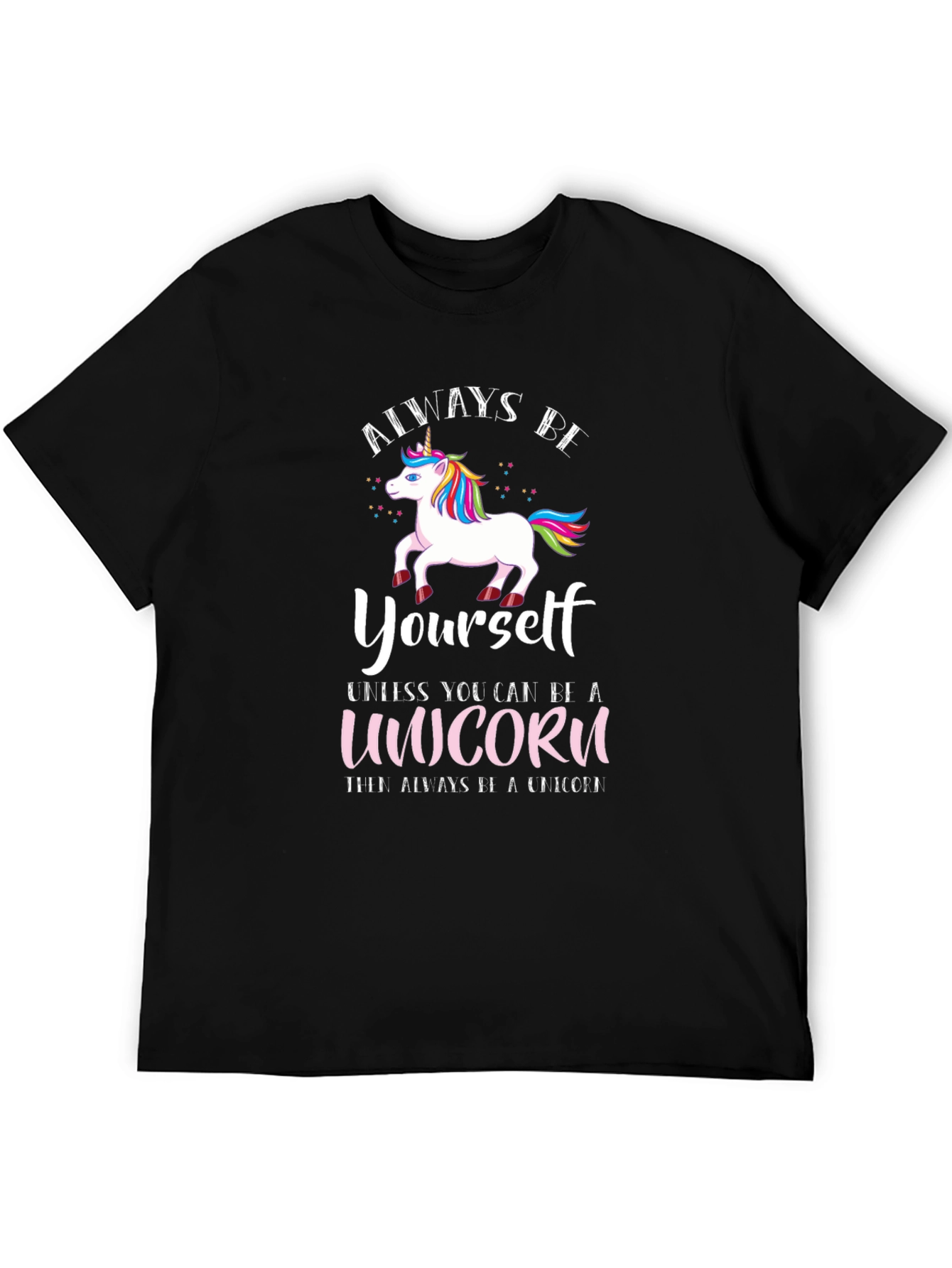 Black Always Be Yourself Unicorn T-Shirt view 5