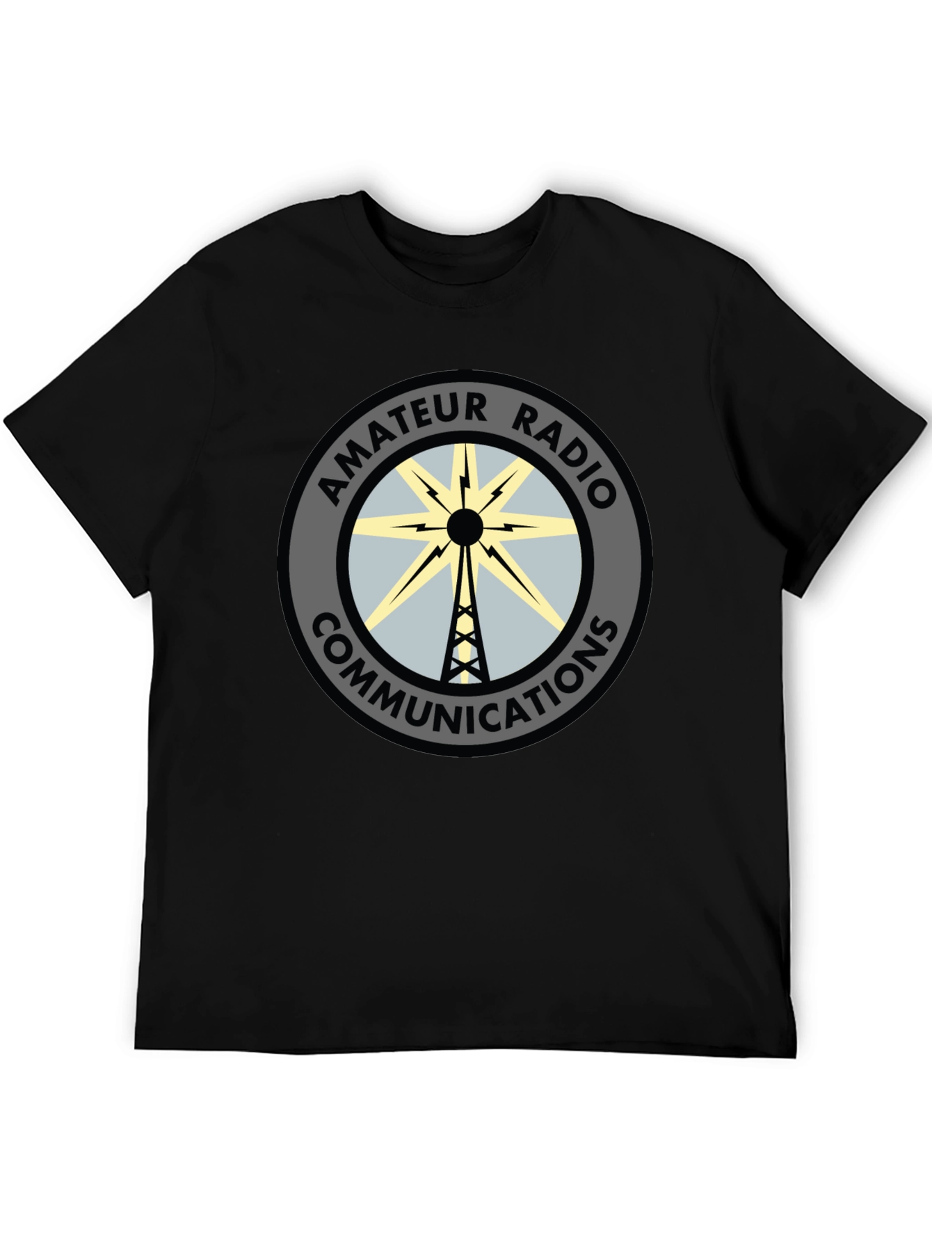 Black Amateur Radio Communications T-Shirt view 5