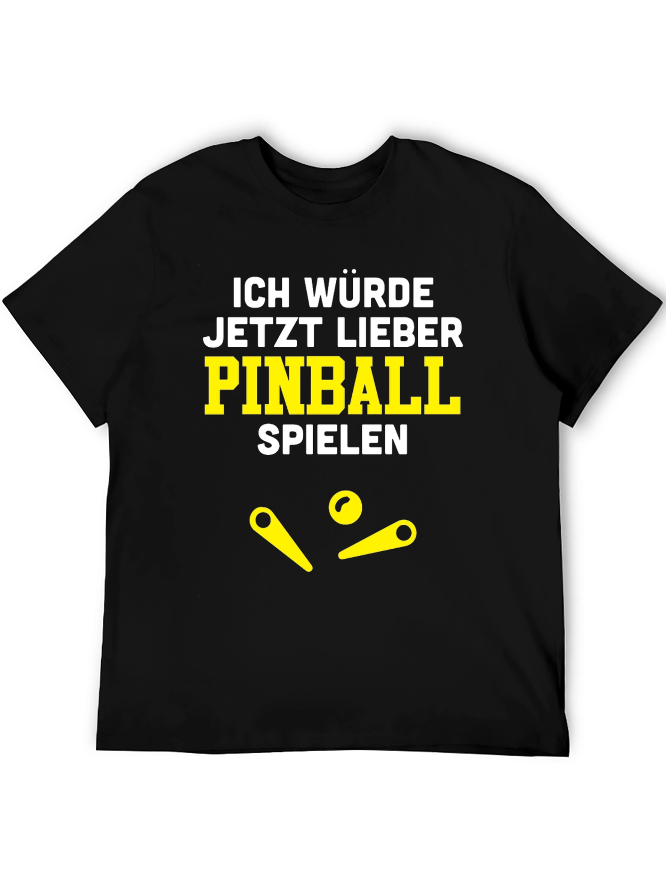 Black Pinball Player T-Shirt - I'd Rather Be Playing Now! view 5