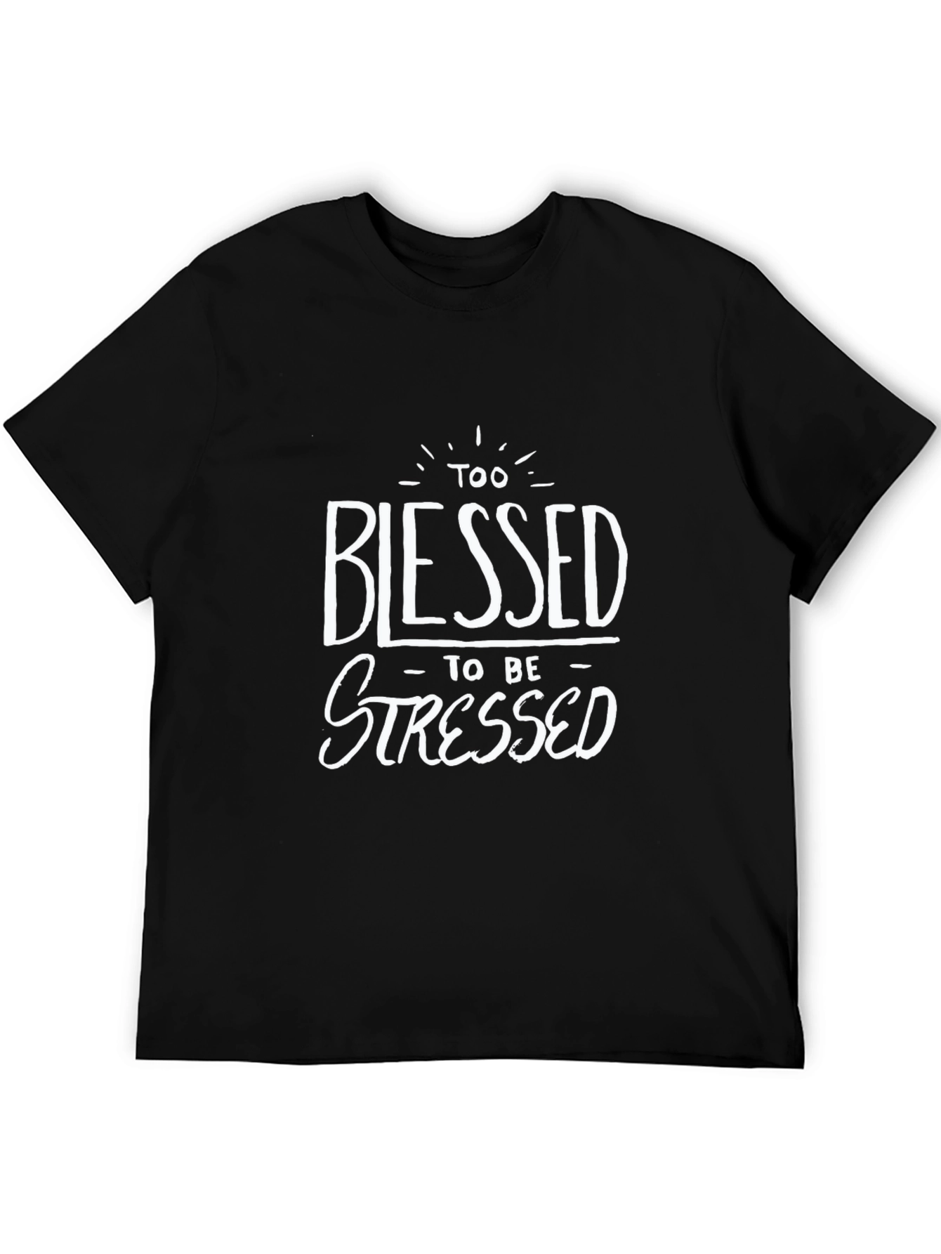 Black Blessed Graphic T-Shirt - Black Cotton Tee view 5