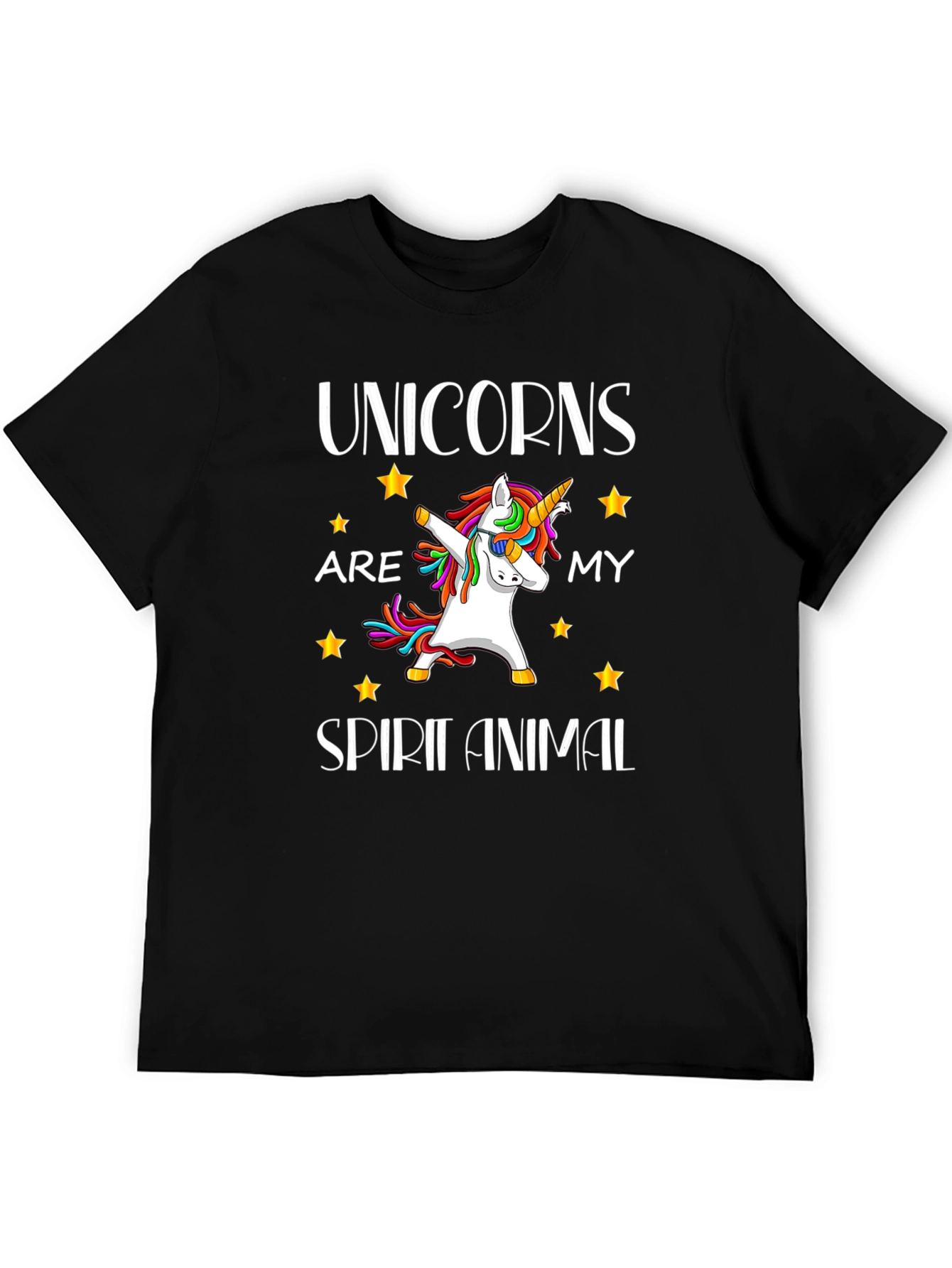 Black Unicorn Spirit Animal Black T-Shirt view 5
