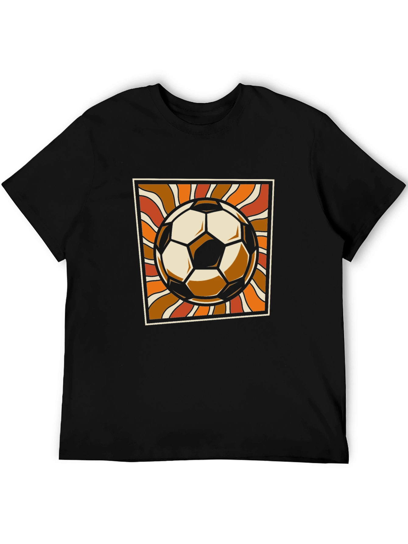 Black Retro Soccer Ball Graphic Tee - Vintage Style view 5