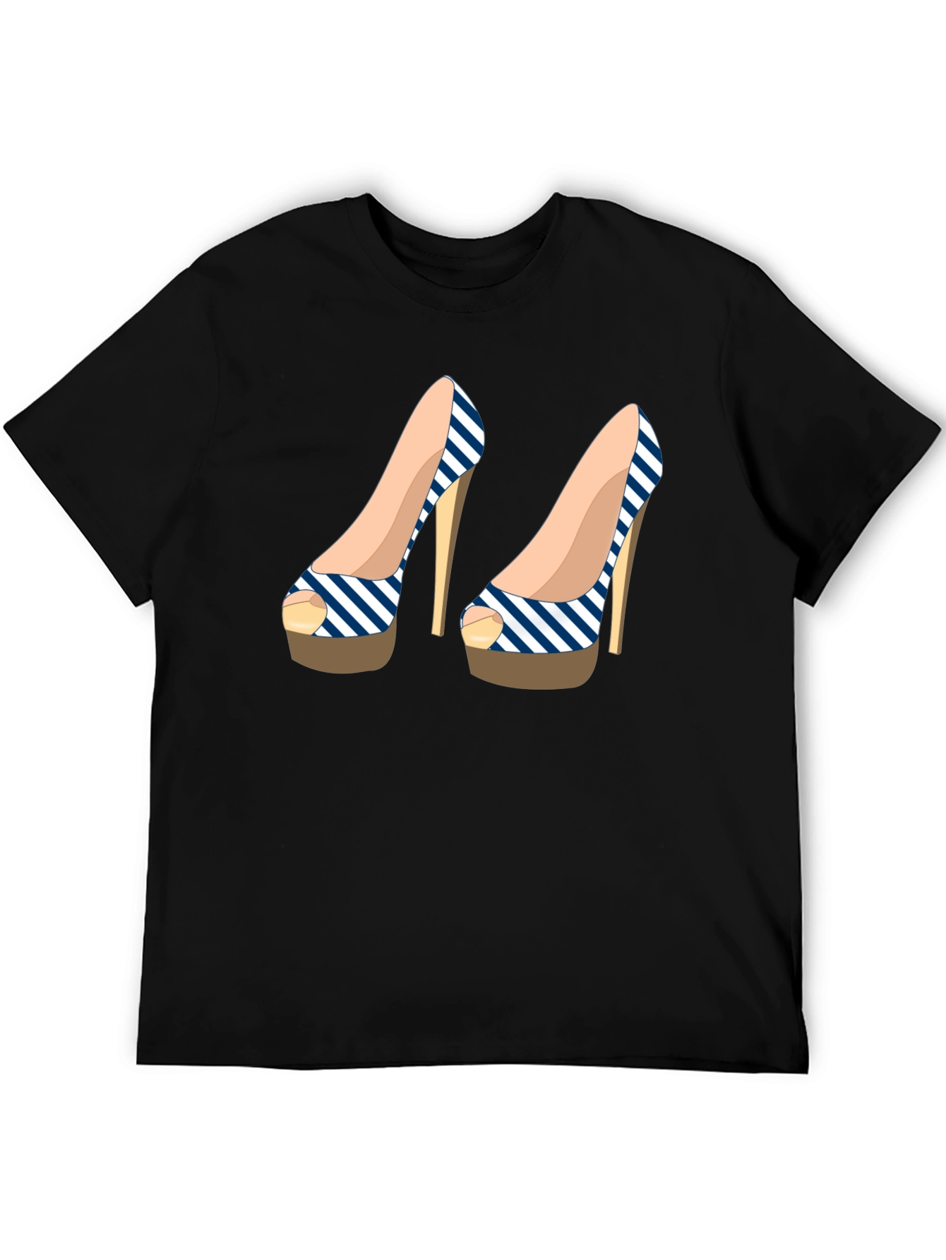 Black Stylish Heel Print Black T-Shirt for Fashionistas view 5