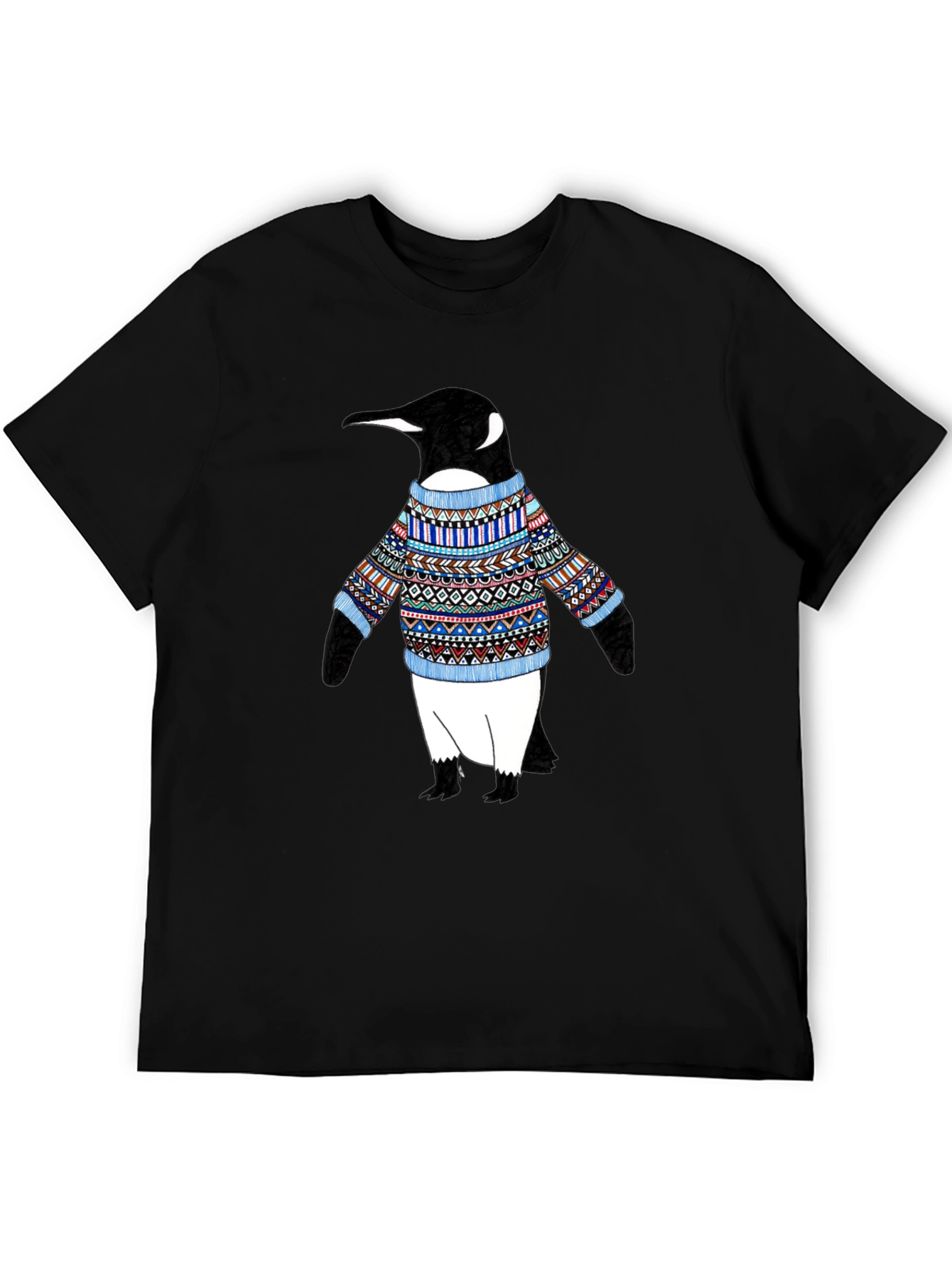 Black Penguin Sweater T-Shirt - Black view 5