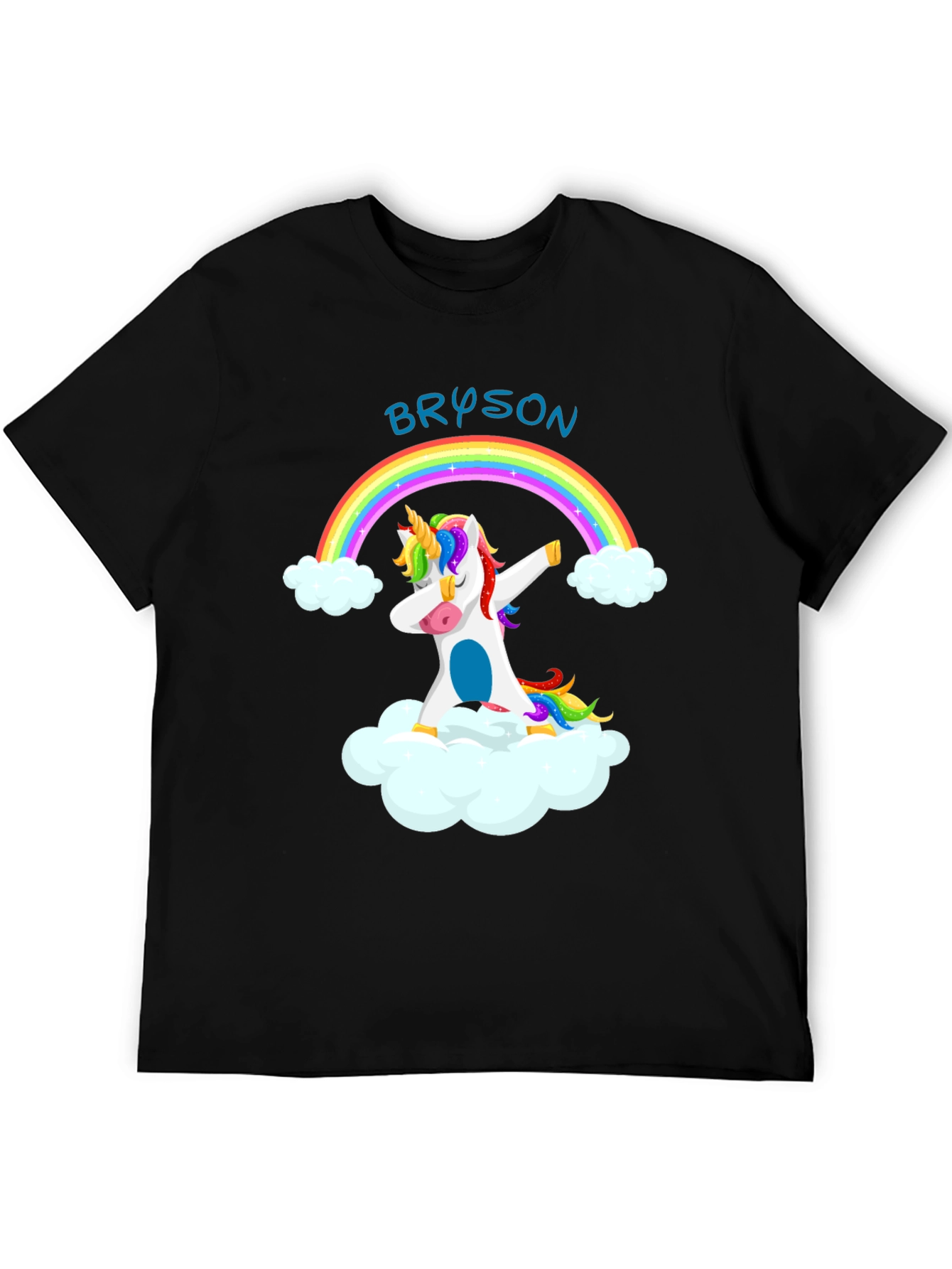 Black Bryson's Unicorn Dab T-Shirt - Custom Rainbow Tee view 5
