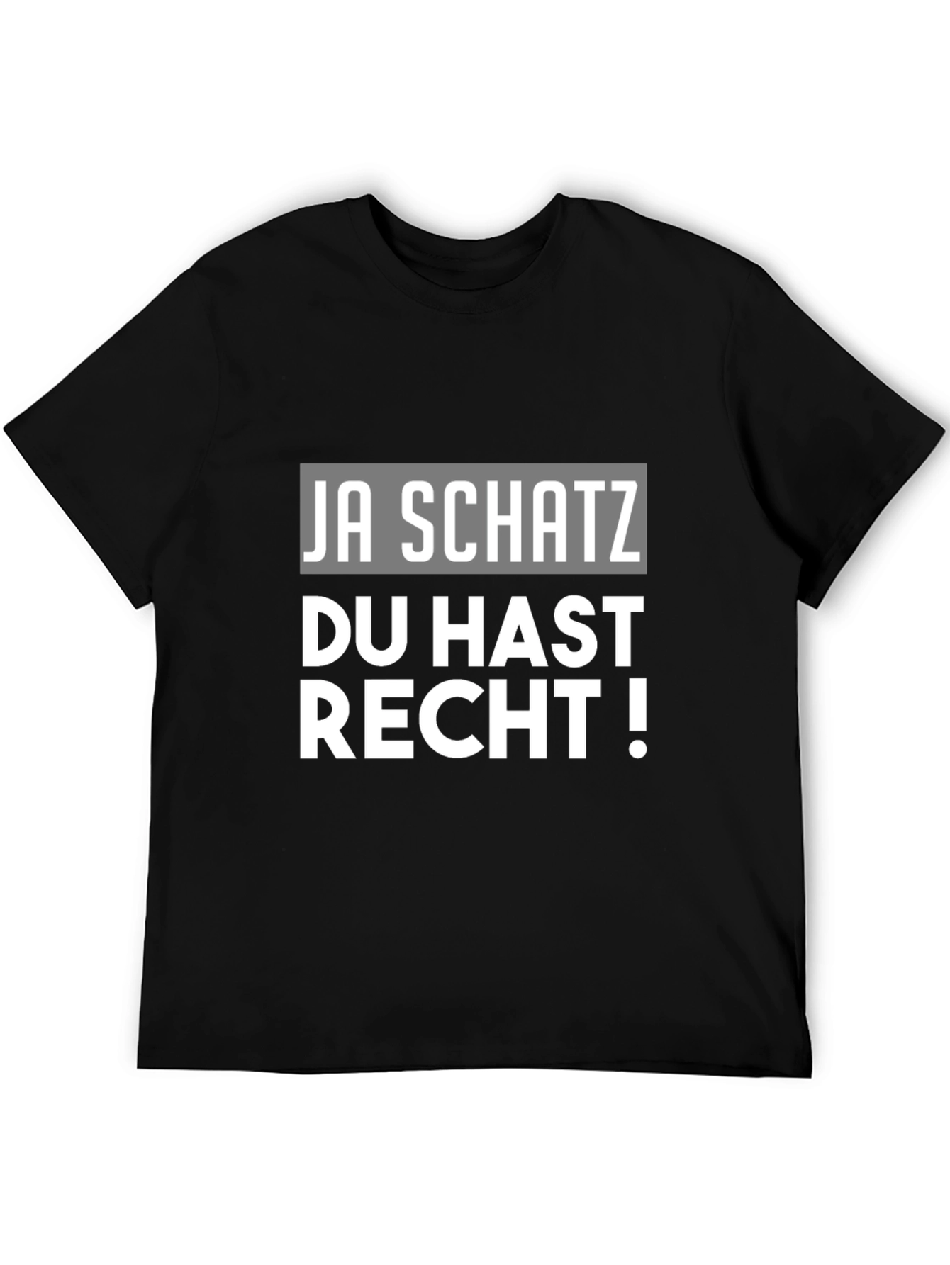 Black Ja Schatz Du Hast Recht! Men's Black T-Shirt view 5