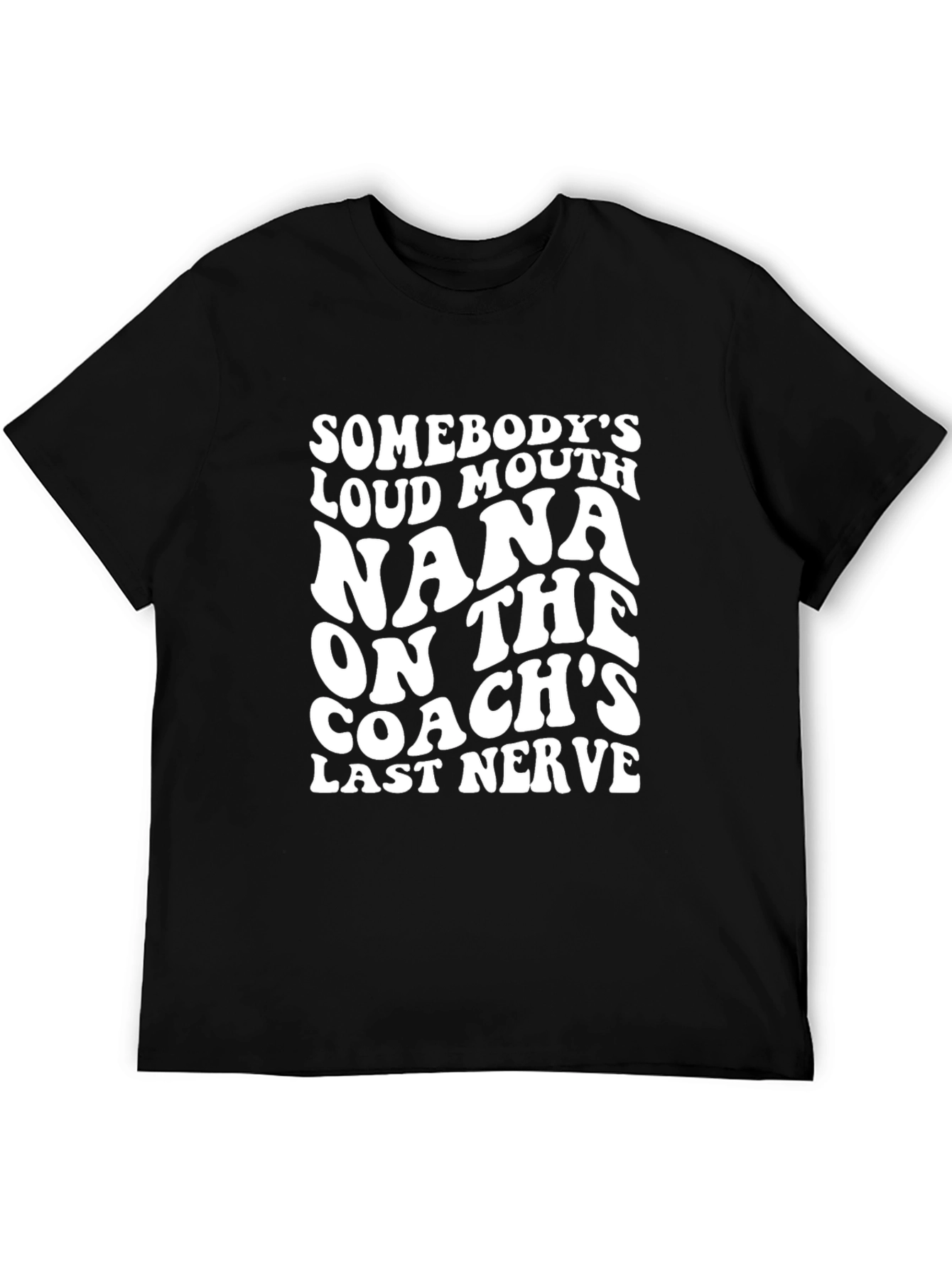 Black Funny Nana Coach T-Shirt Loud Mouth Mom Tee view 5