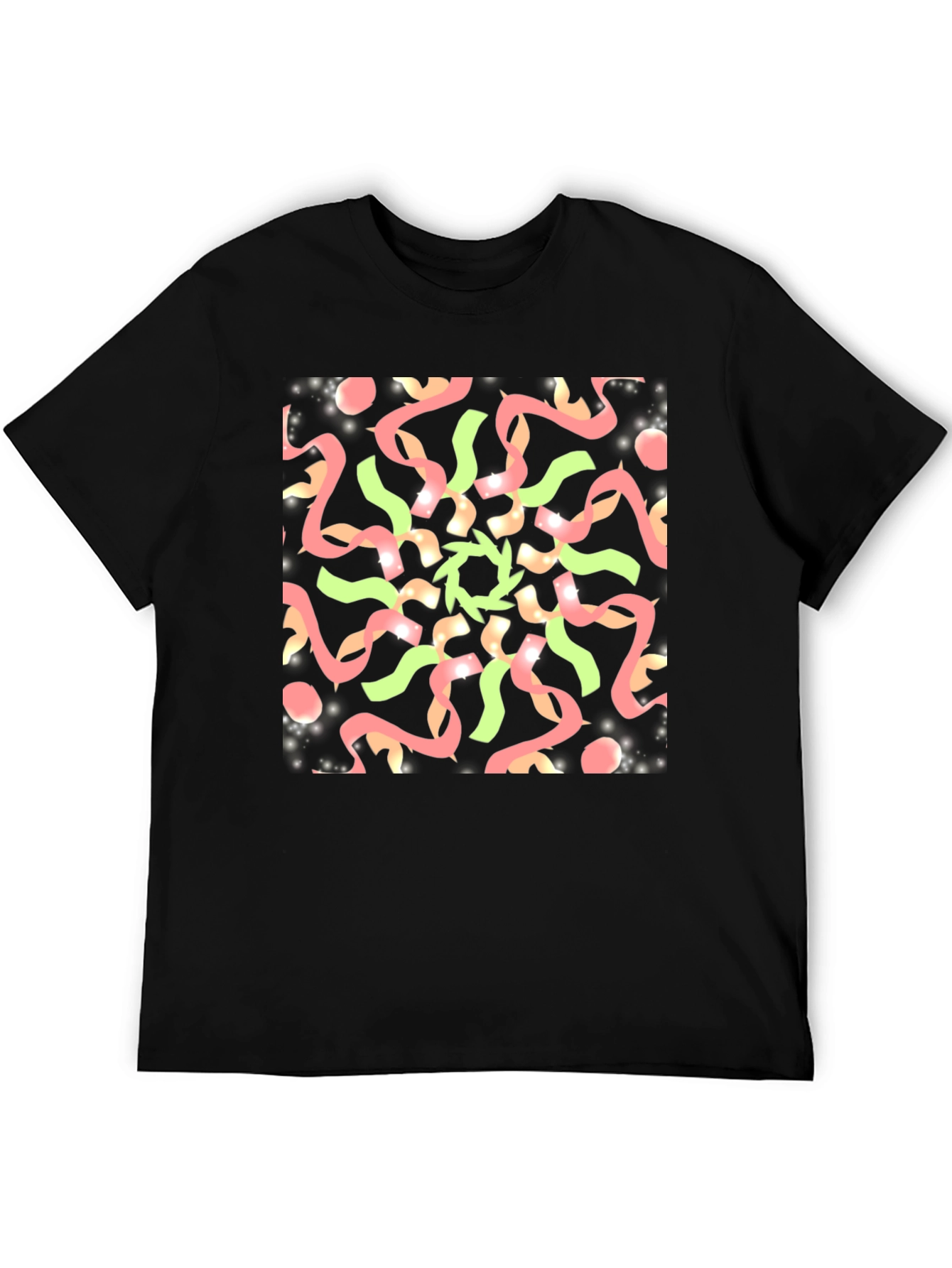 Black Abstract Graphic Print Black T-Shirt view 5