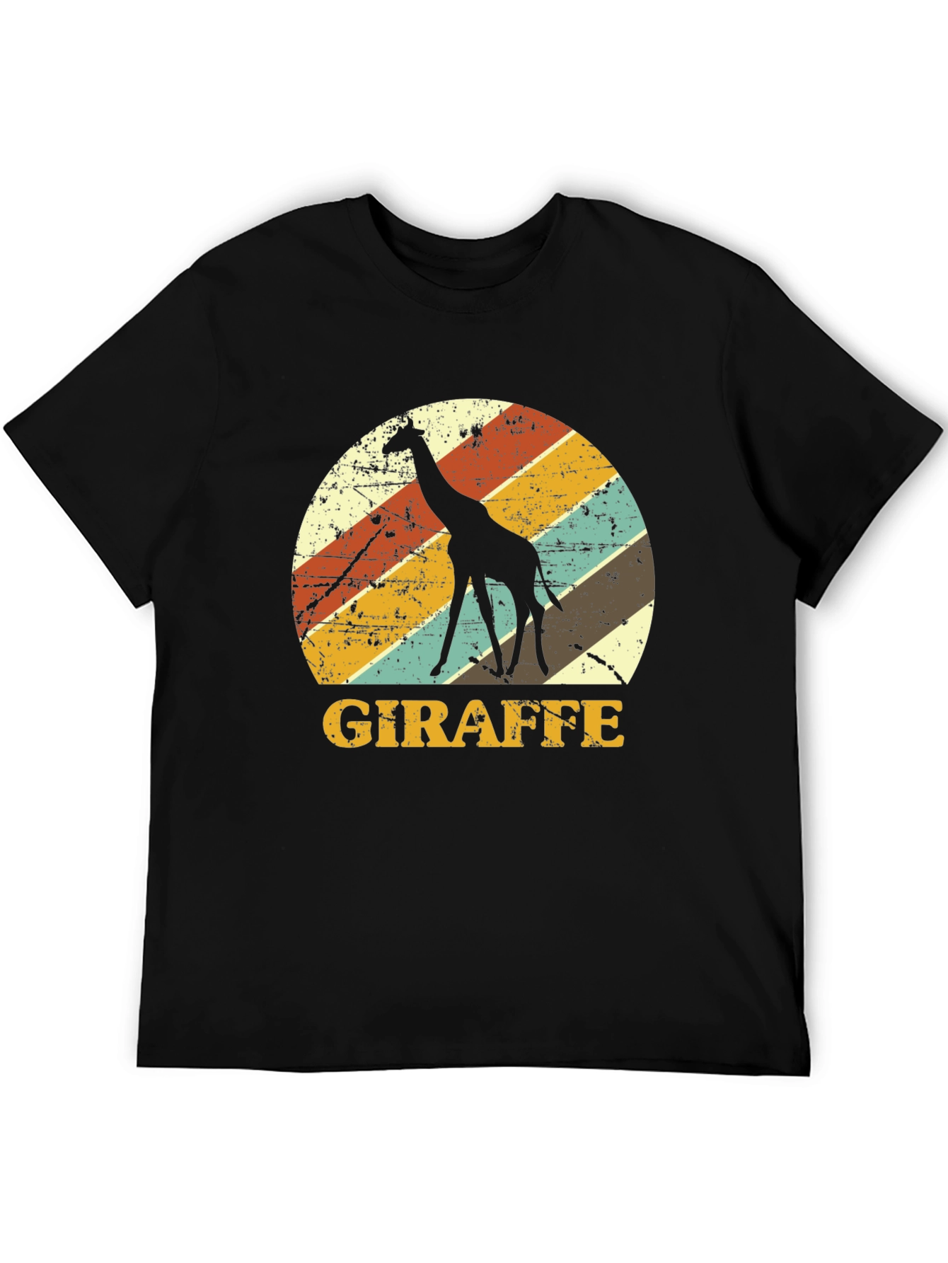 Black Retro Giraffe Graphic Tee - Black view 5