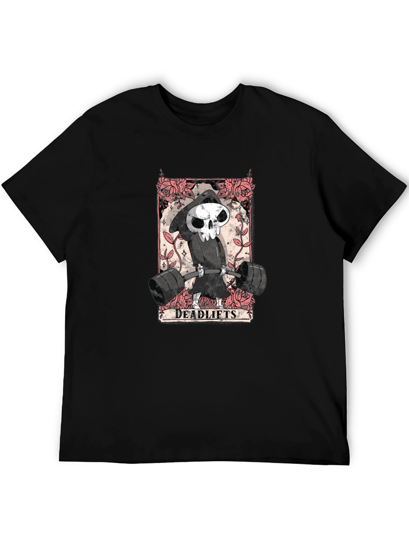 Black Grim Reaper Deadlifts Black T-Shirt view 5