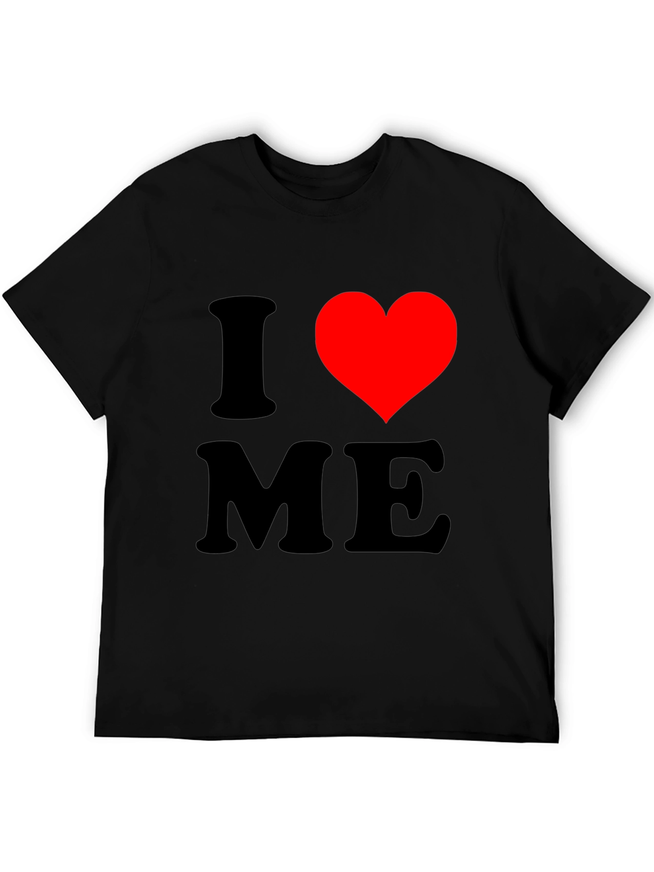 Black I Love Me T-Shirt, Novelty Graphic Tee view 5