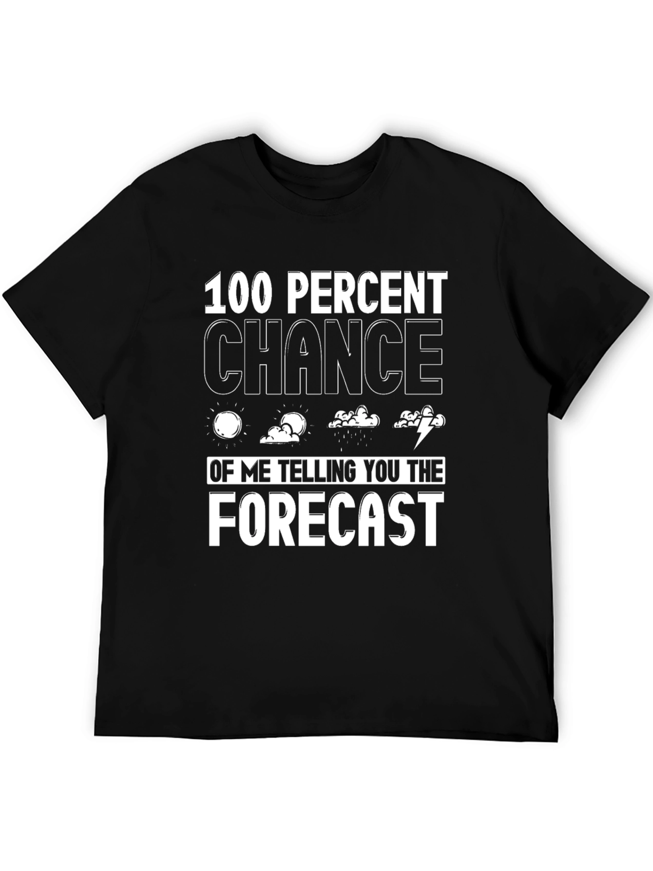 Black Funny Weather Forecast T-Shirt view 5