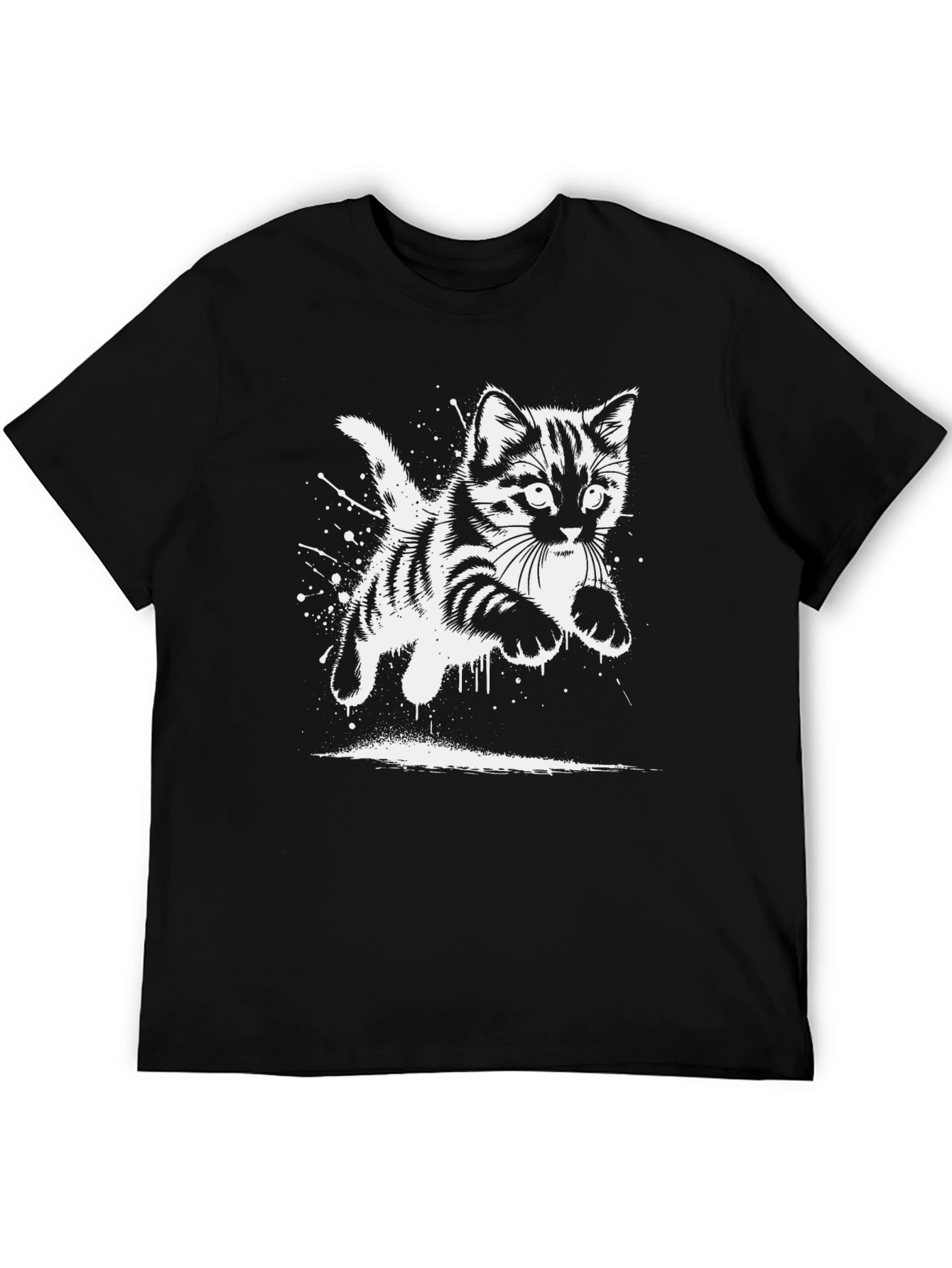 Black Cool Cat Graphic T-Shirt view 5