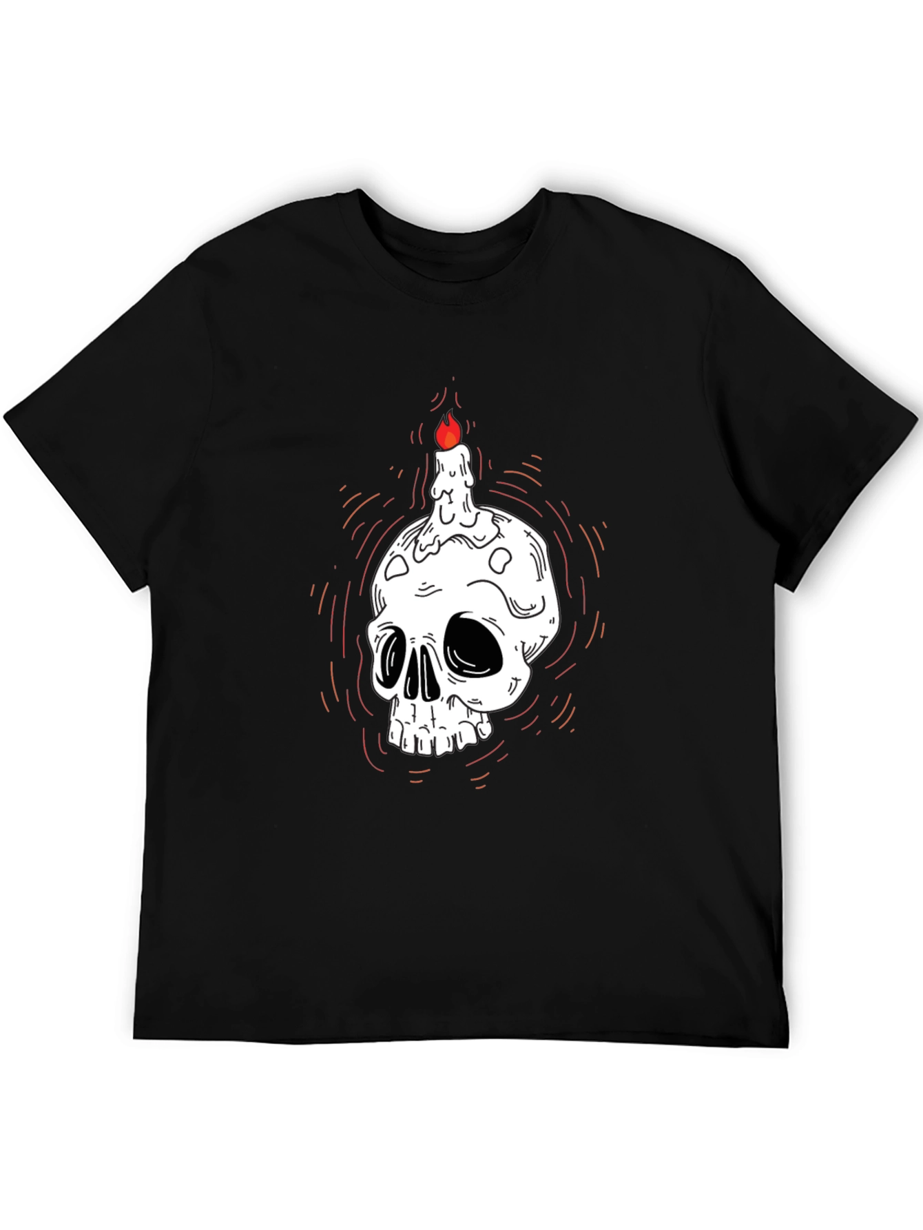 Black Skull Candle Graphic Tee - Dark Humor T-Shirt view 5