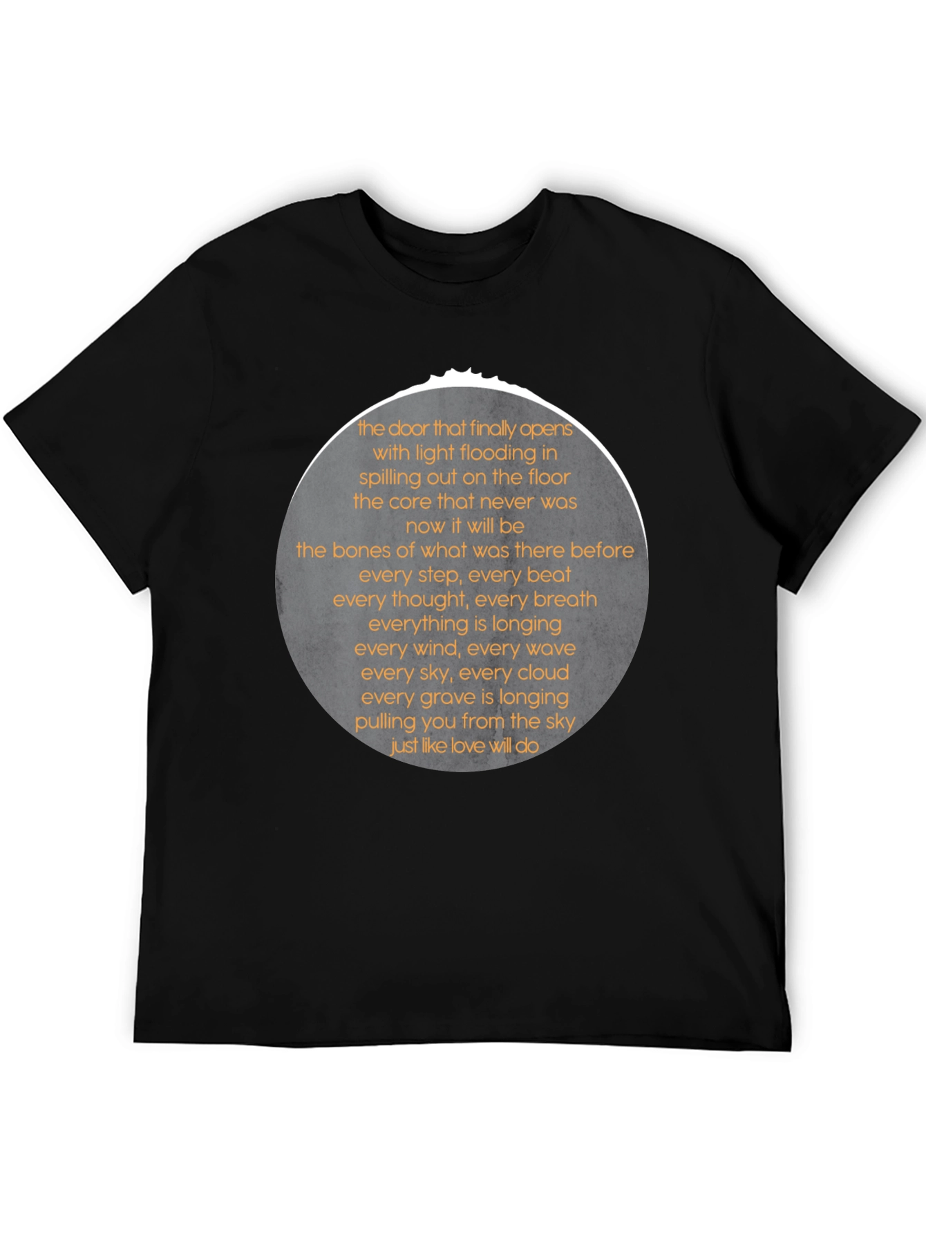 Black Poetry Print Tee - Expressive Black T-Shirt for Men view 5