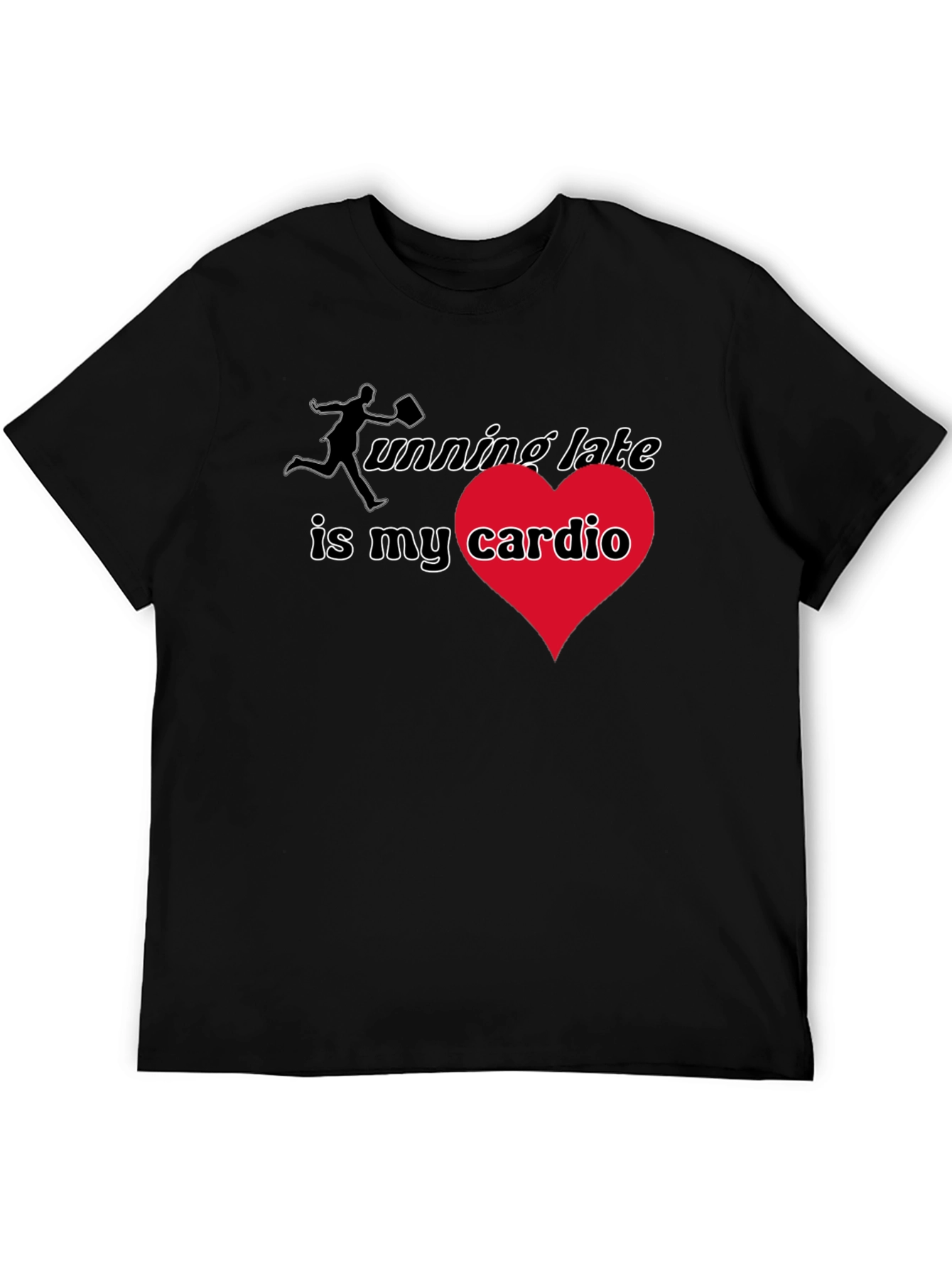 Black Running Late Cardio T-Shirt - Black view 5