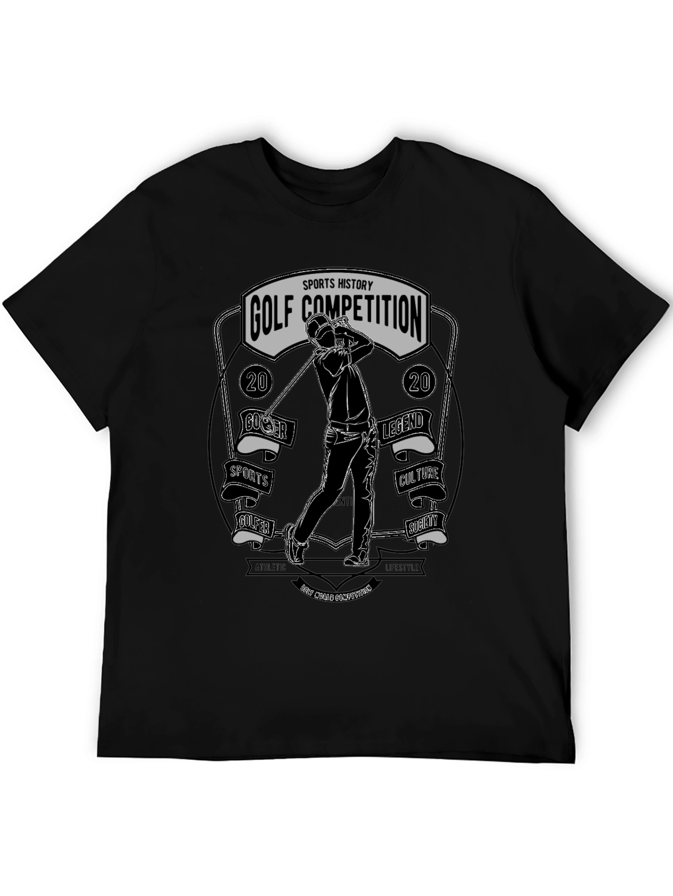 Black Golf Competition Graphic T-Shirt view 5
