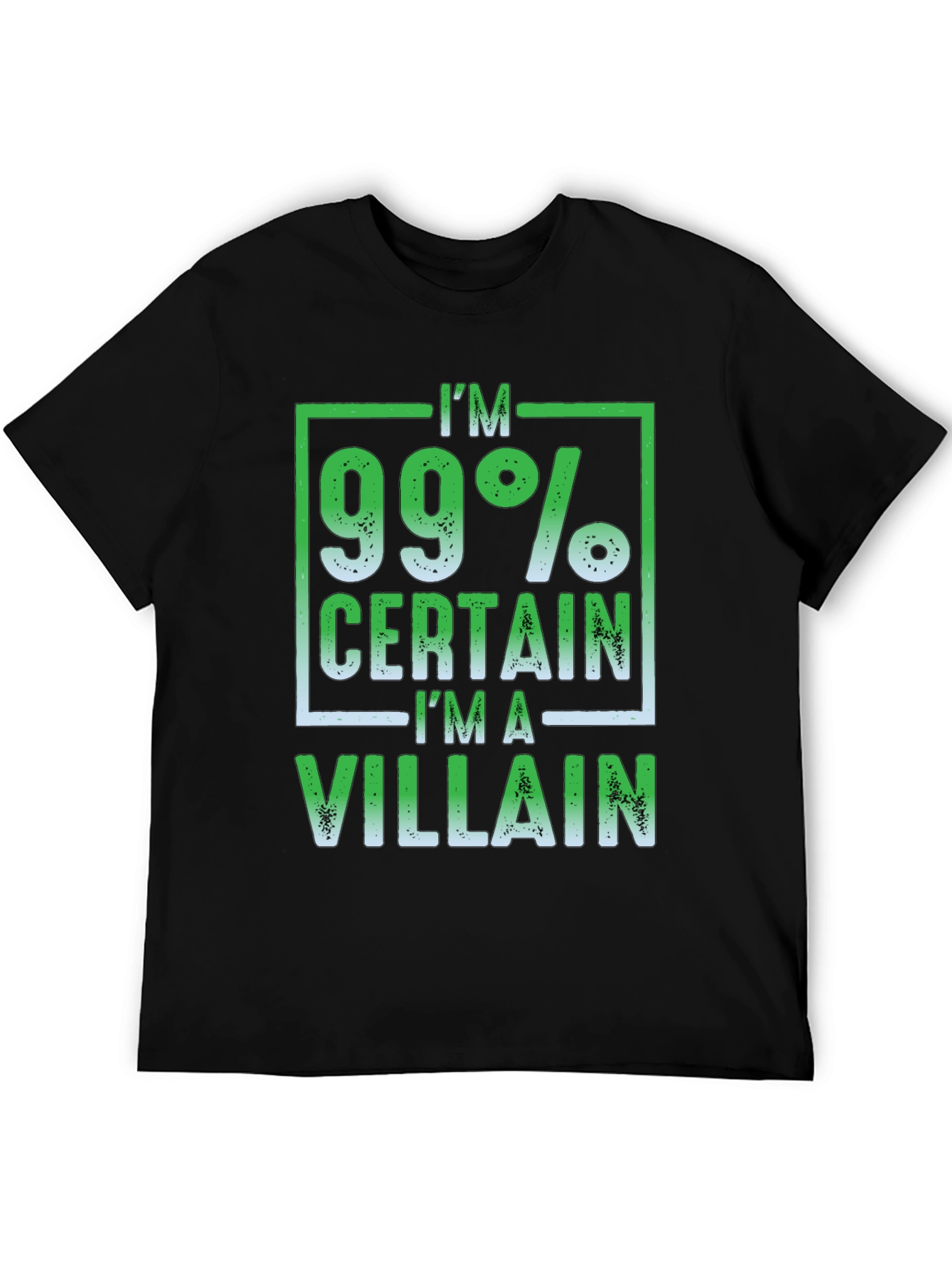 Black 99% Certain I'm a Villain Graphic T-Shirt view 5