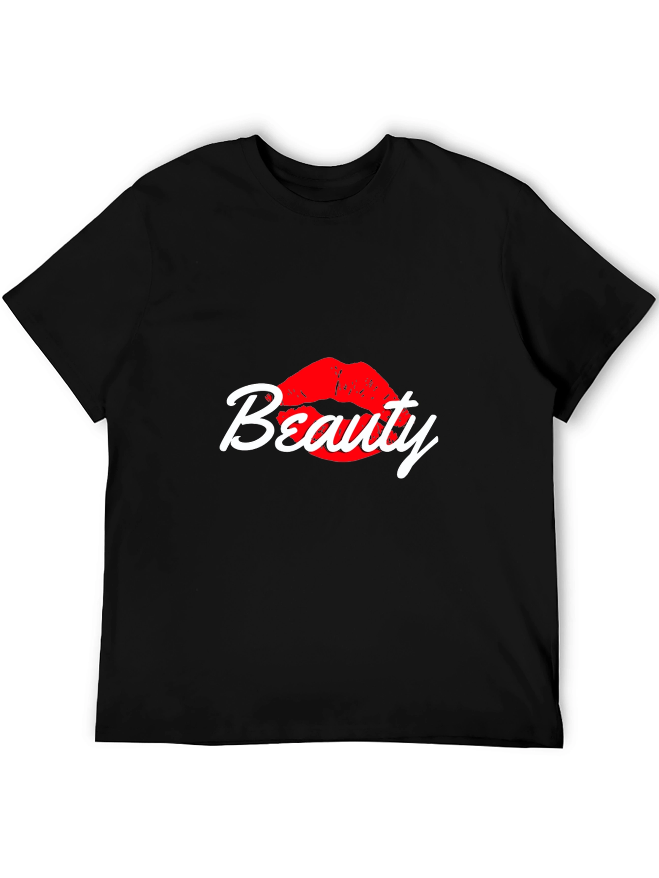 Black Beauty Lips Graphic Tee - Stylish Black Cotton T-Shirt view 5