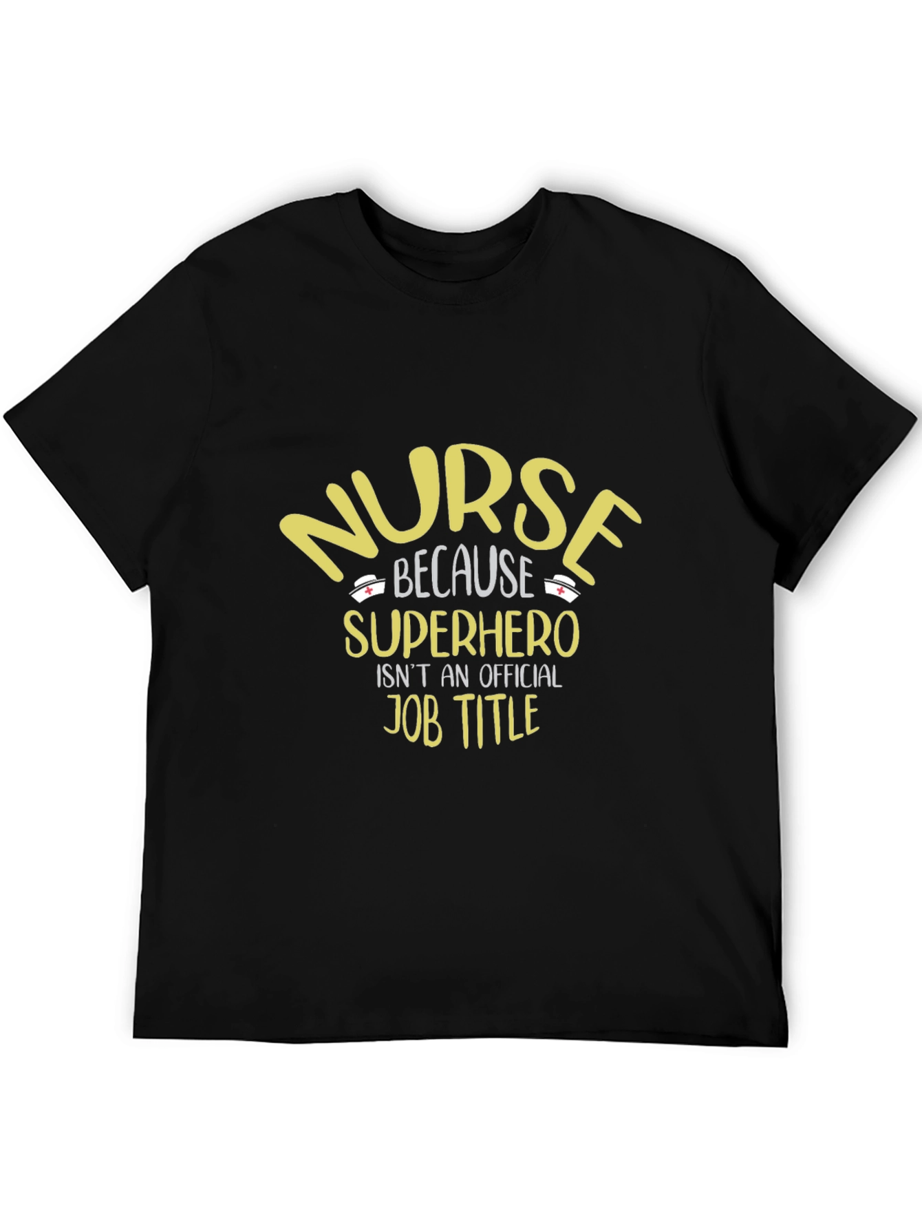 Black Nurse Superhero Job Title T-Shirt view 5