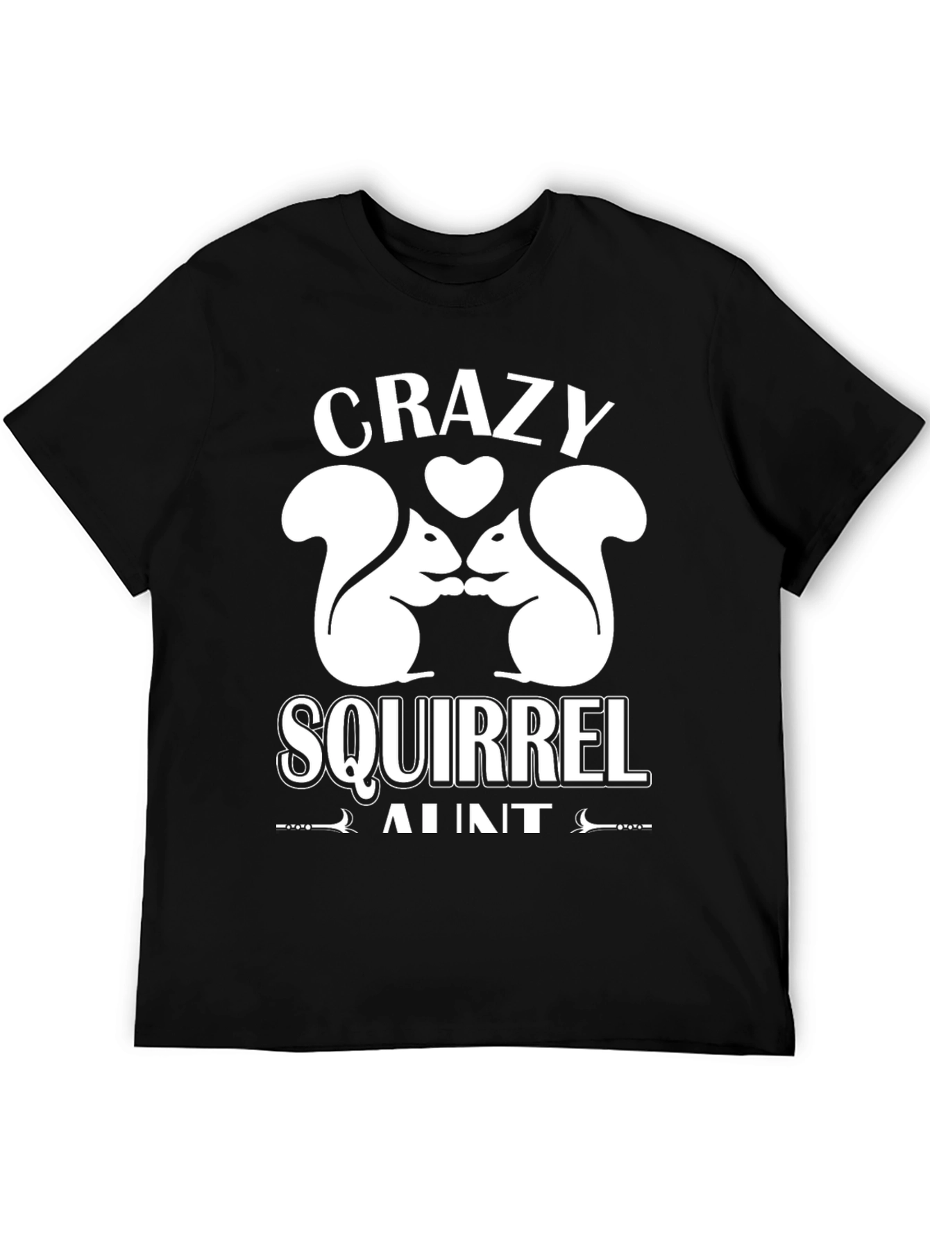 Black Crazy Squirrel Aunt T-Shirt - Fun Novelty Tee view 5