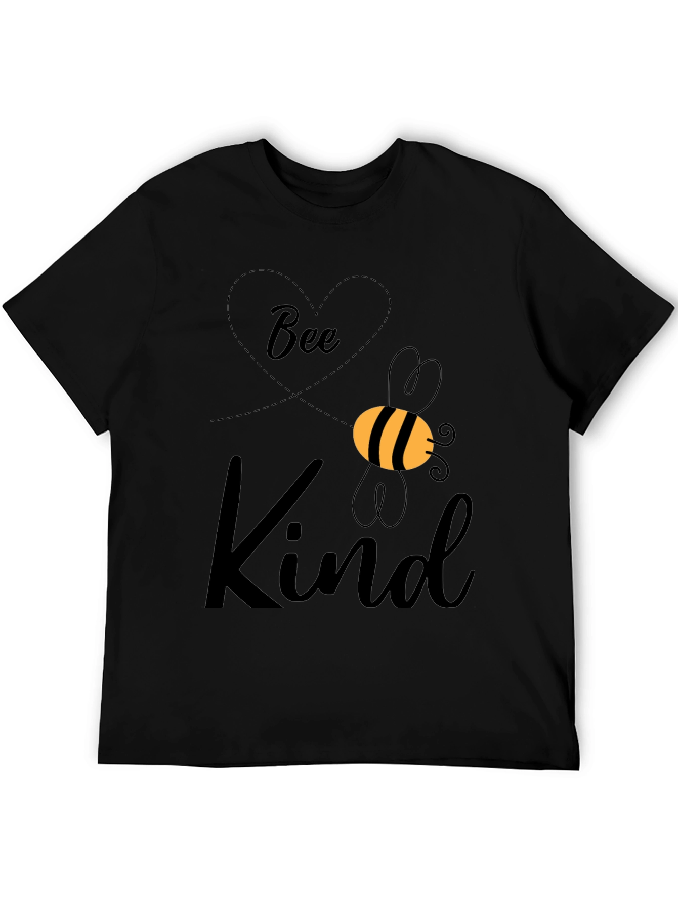 Black Bee Kind Graphic Tee - Unisex Black T-Shirt view 5