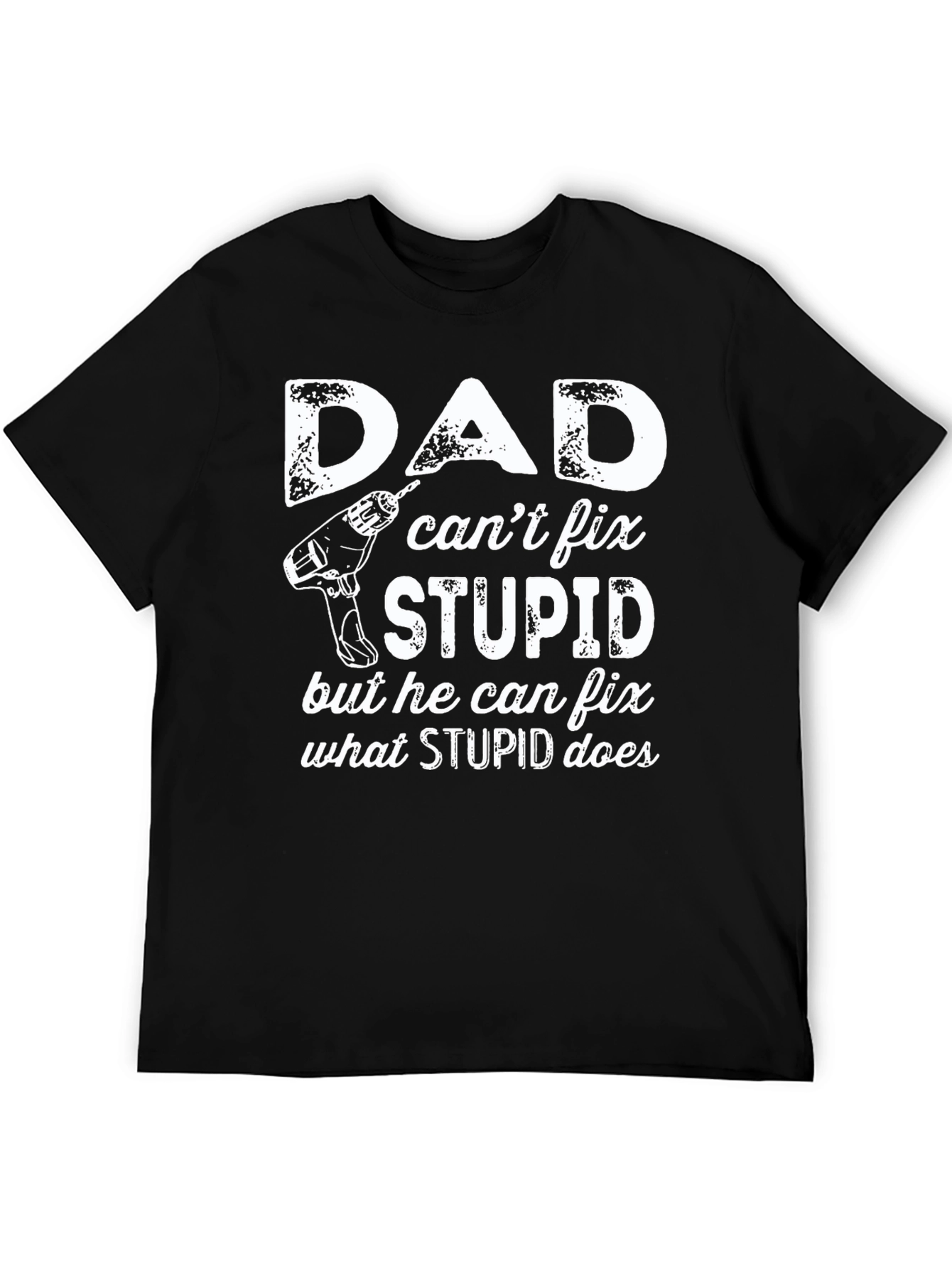 Black Dad Can Fix Stupid T-Shirt - Funny Gift view 5