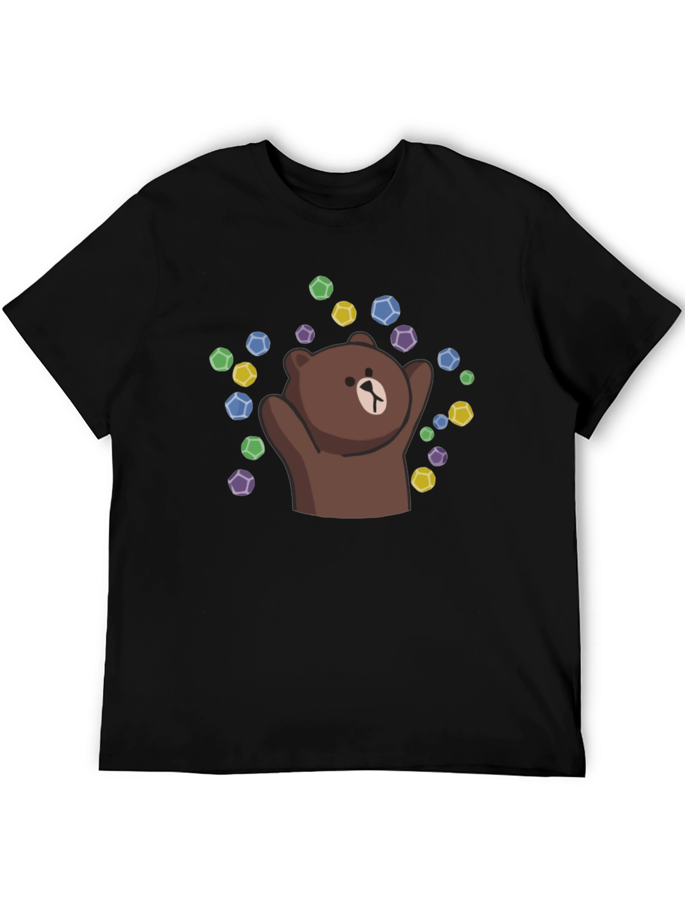 Black Cute Brown Bear T-Shirt - Graphic Tee view 5