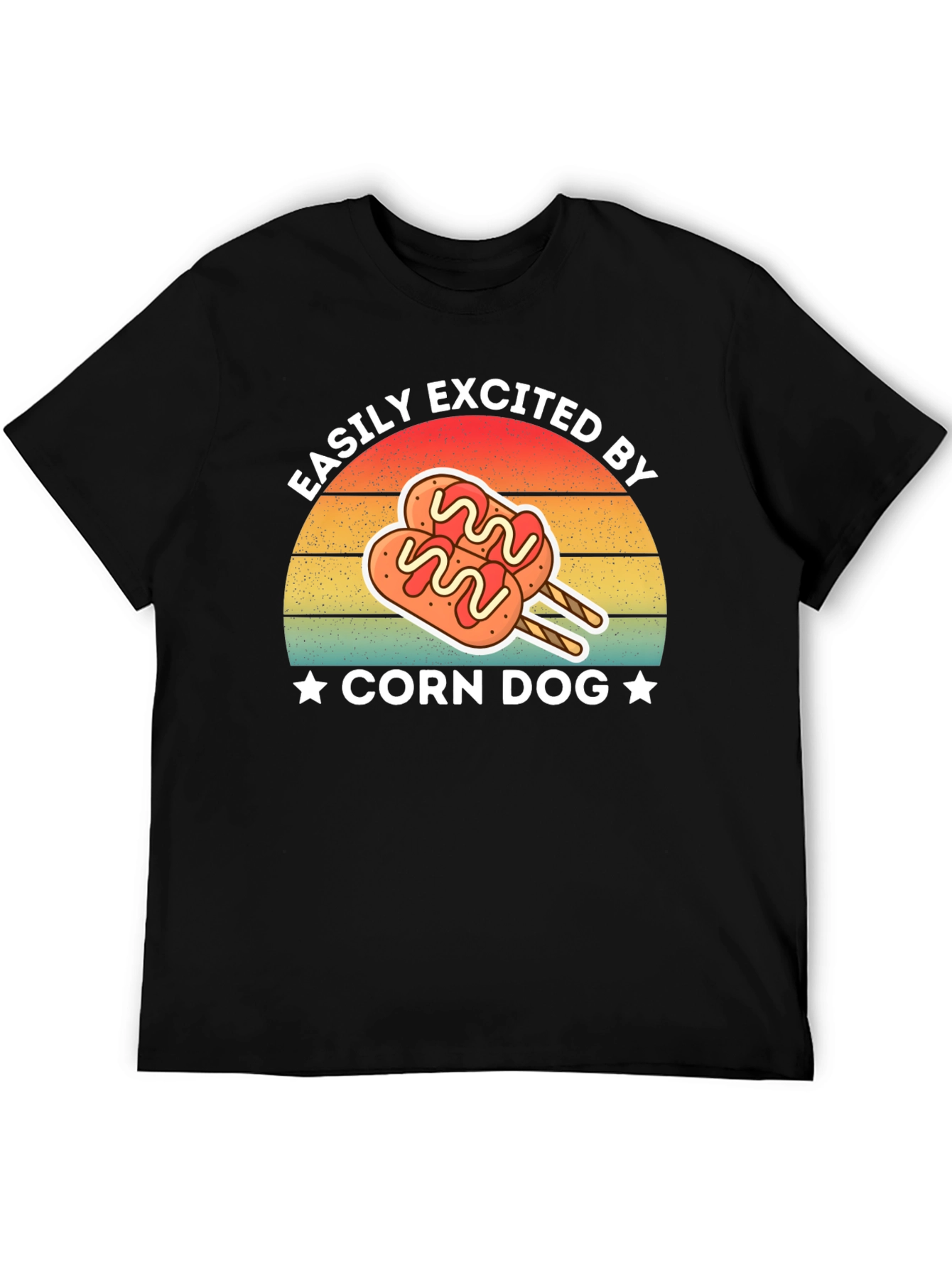 Black Corn Dog Lover T-Shirt - Easily Excited Graphic Tee view 5