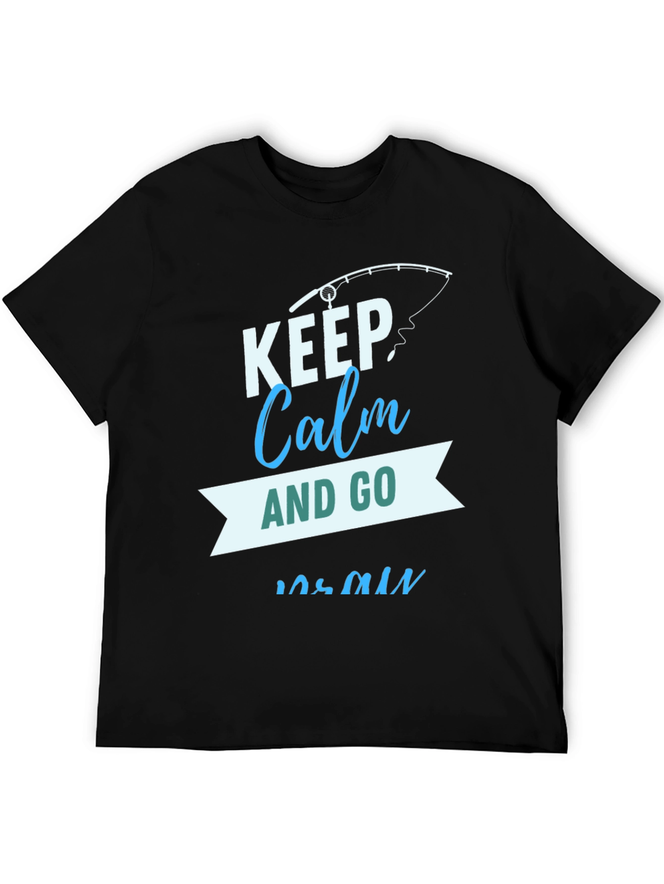 Black Keep Calm and Go Fish Black T-Shirt view 5