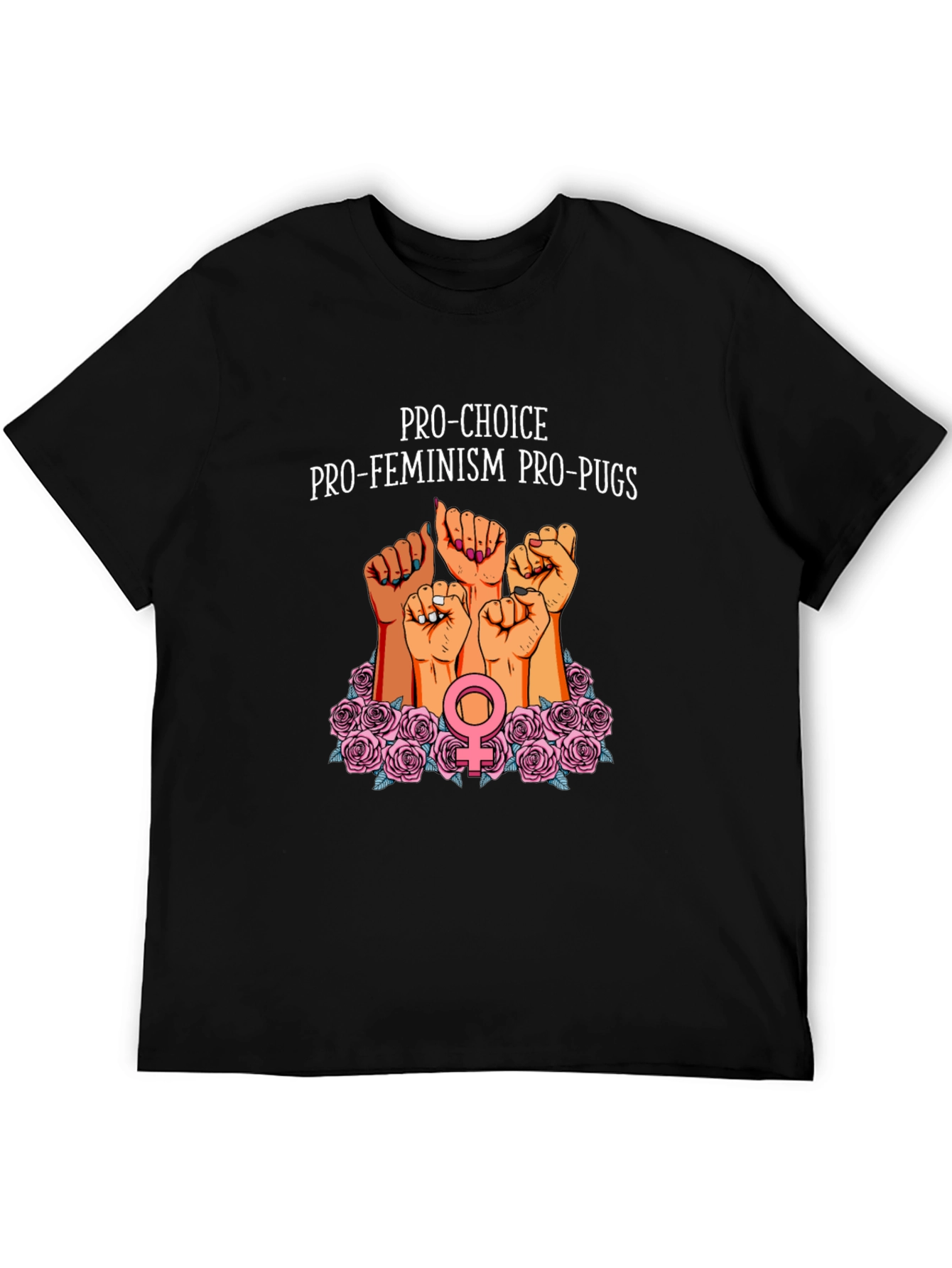 Black Pro-Choice Feminist Pug Graphic Tee view 5