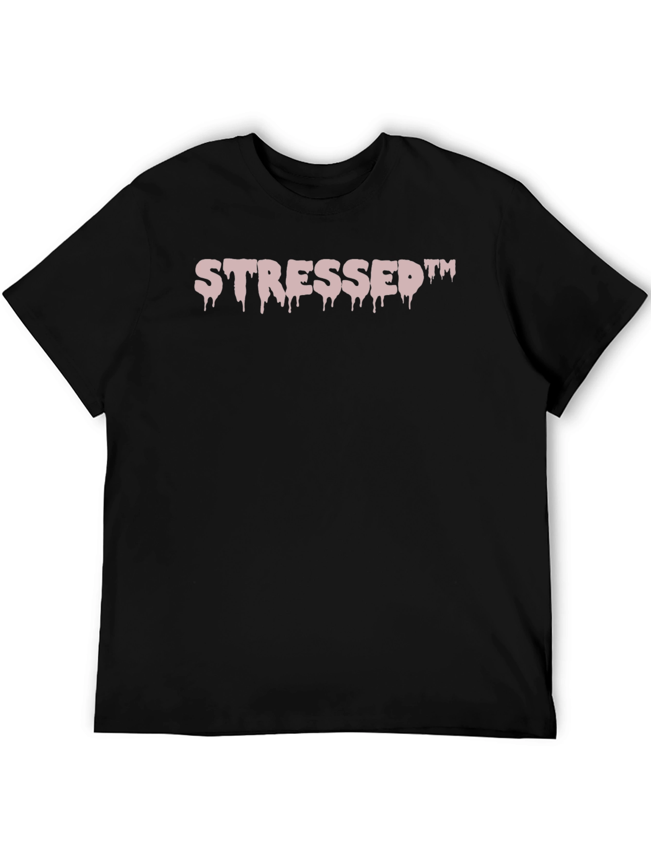Black Stressed Drip Tee - Relaxed Fit Cotton T-Shirt view 5