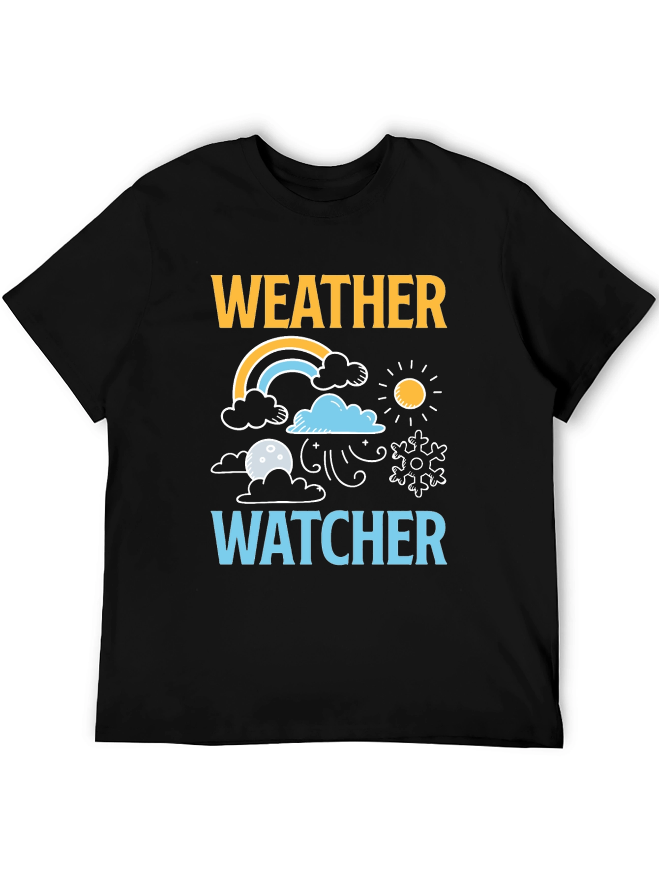Black Weather Watcher Graphic T-Shirt view 5