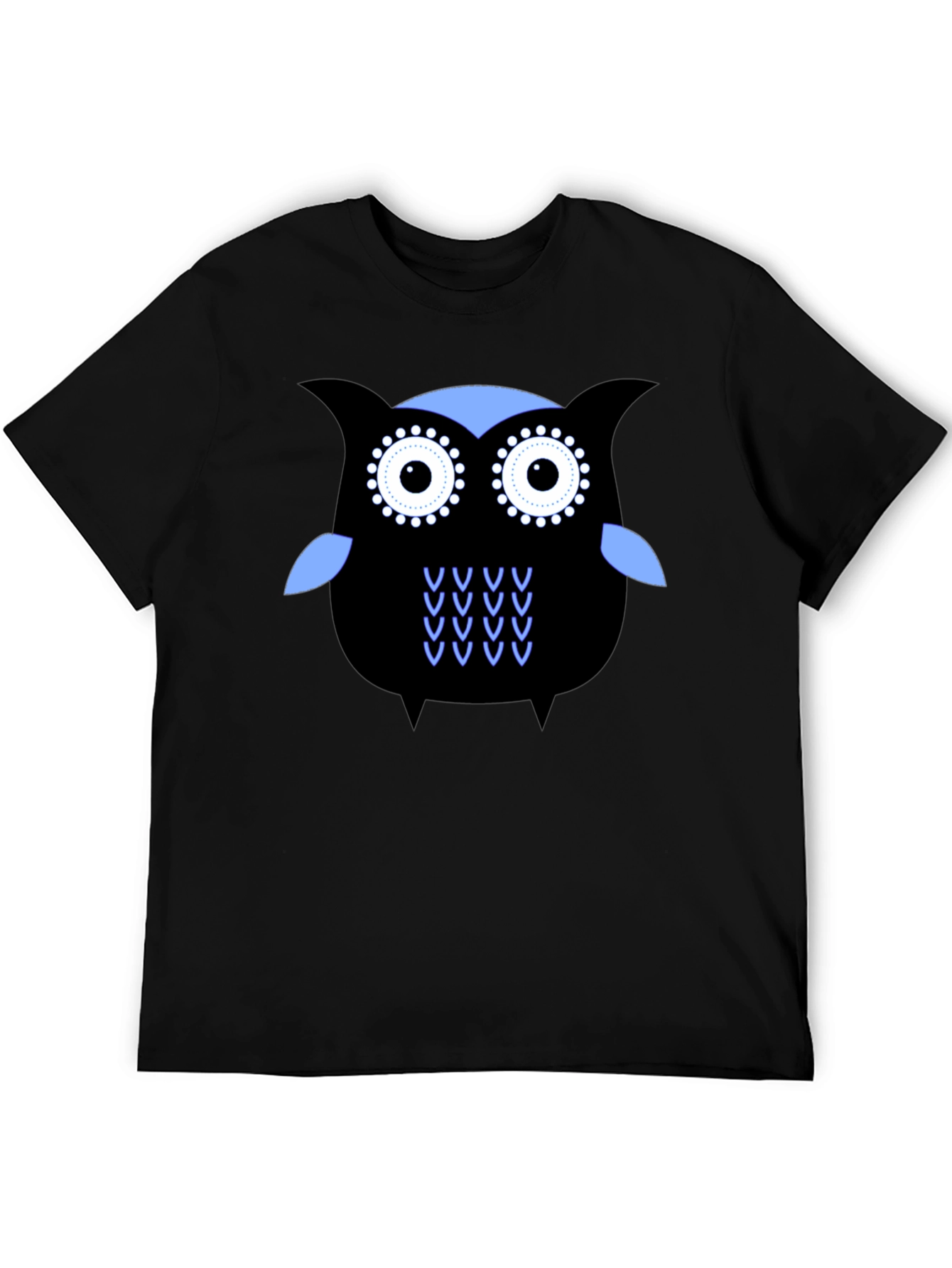 Black Cool Owl Graphic Tee - Black view 5
