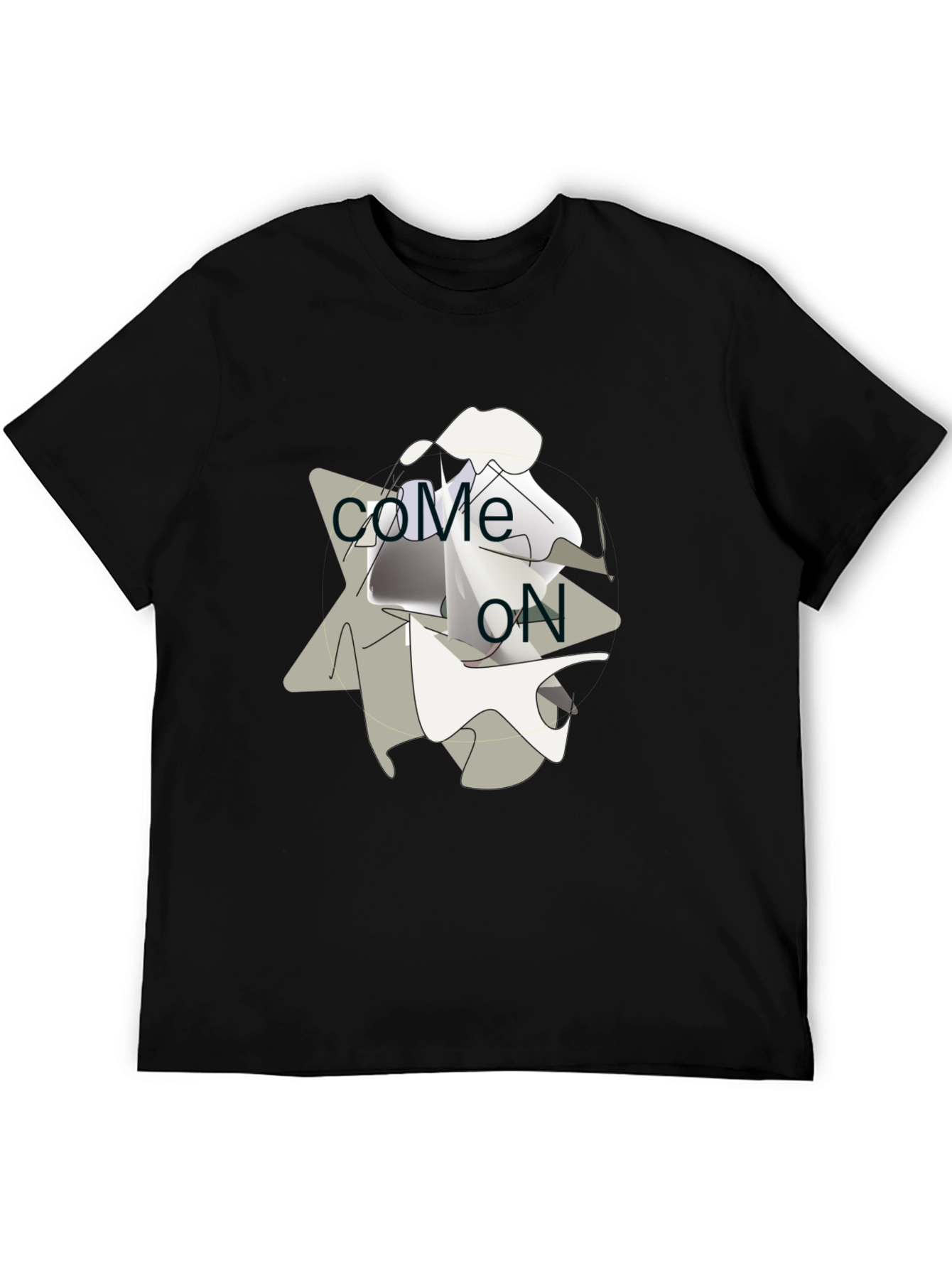 Black Come On Graphic Tee - Modern Casual T-Shirt view 5