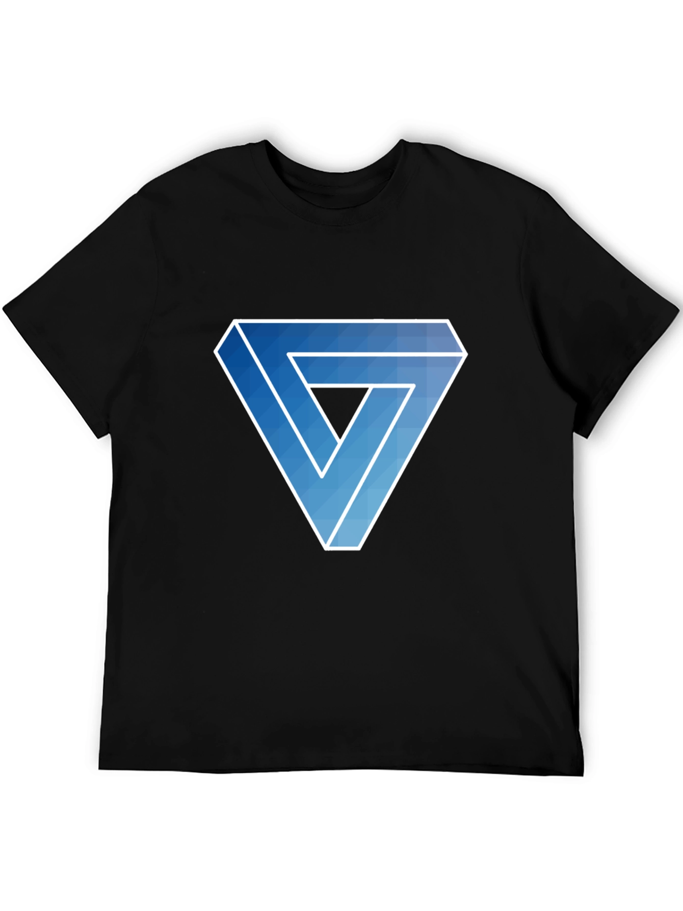 Black Impossible Triangle Graphic Tee - Optical Illusion Design view 5