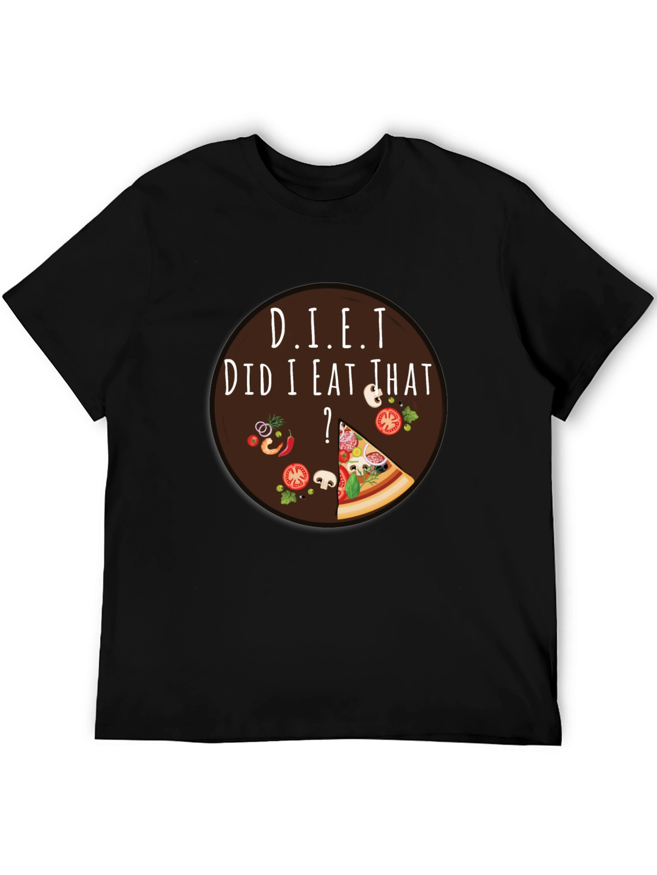 Black Diet Did I Eat That Pizza T-Shirt view 5